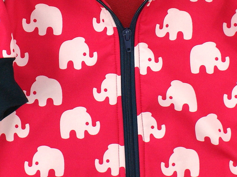 Kinder Softshell-Jacke "Elefanten" pink marineblau