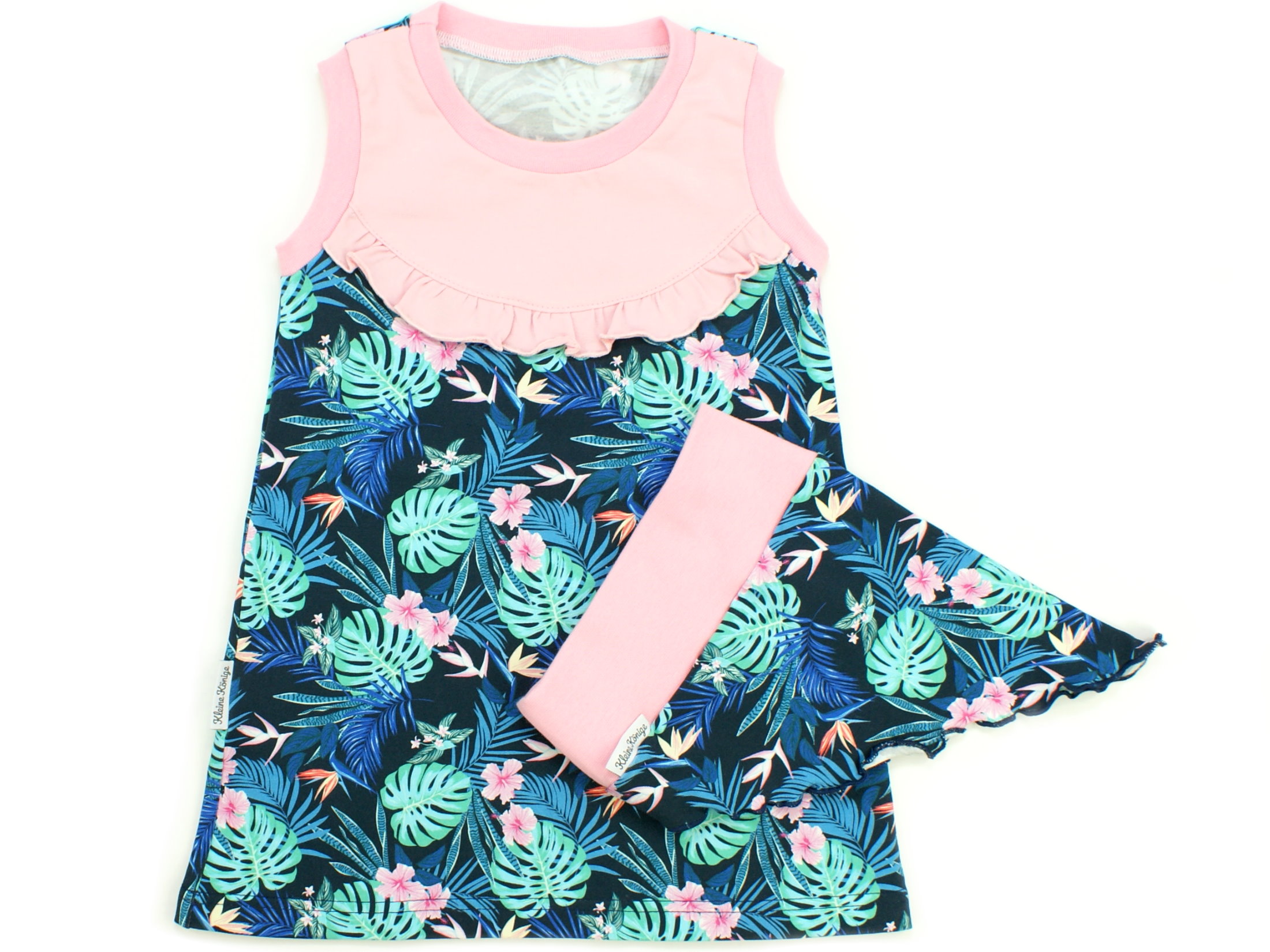 Sommerkleid Tunika  "Tropic" marineblau rosa