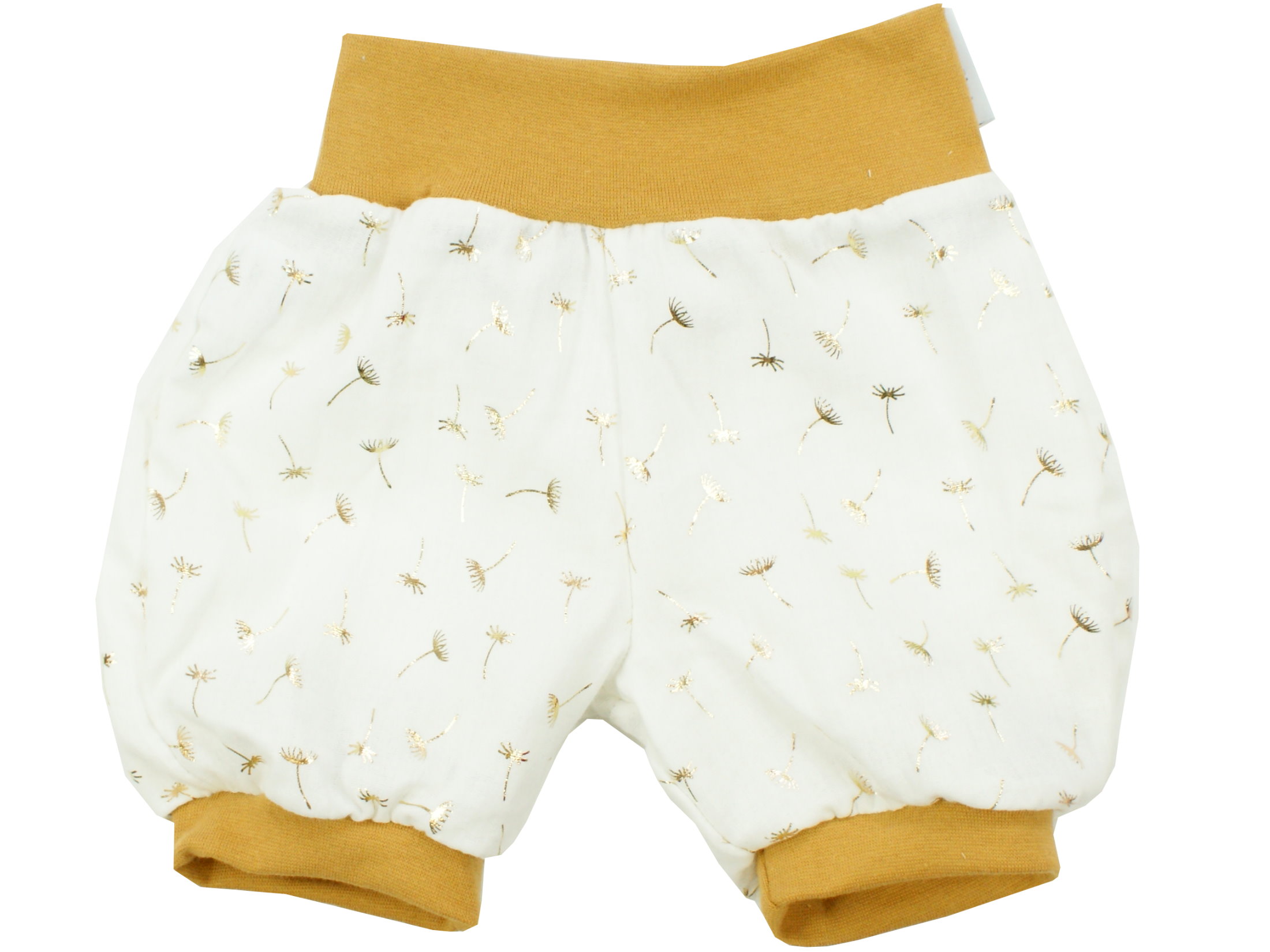 Musselin Kinder Shorts "Golden Blossom" creme gold