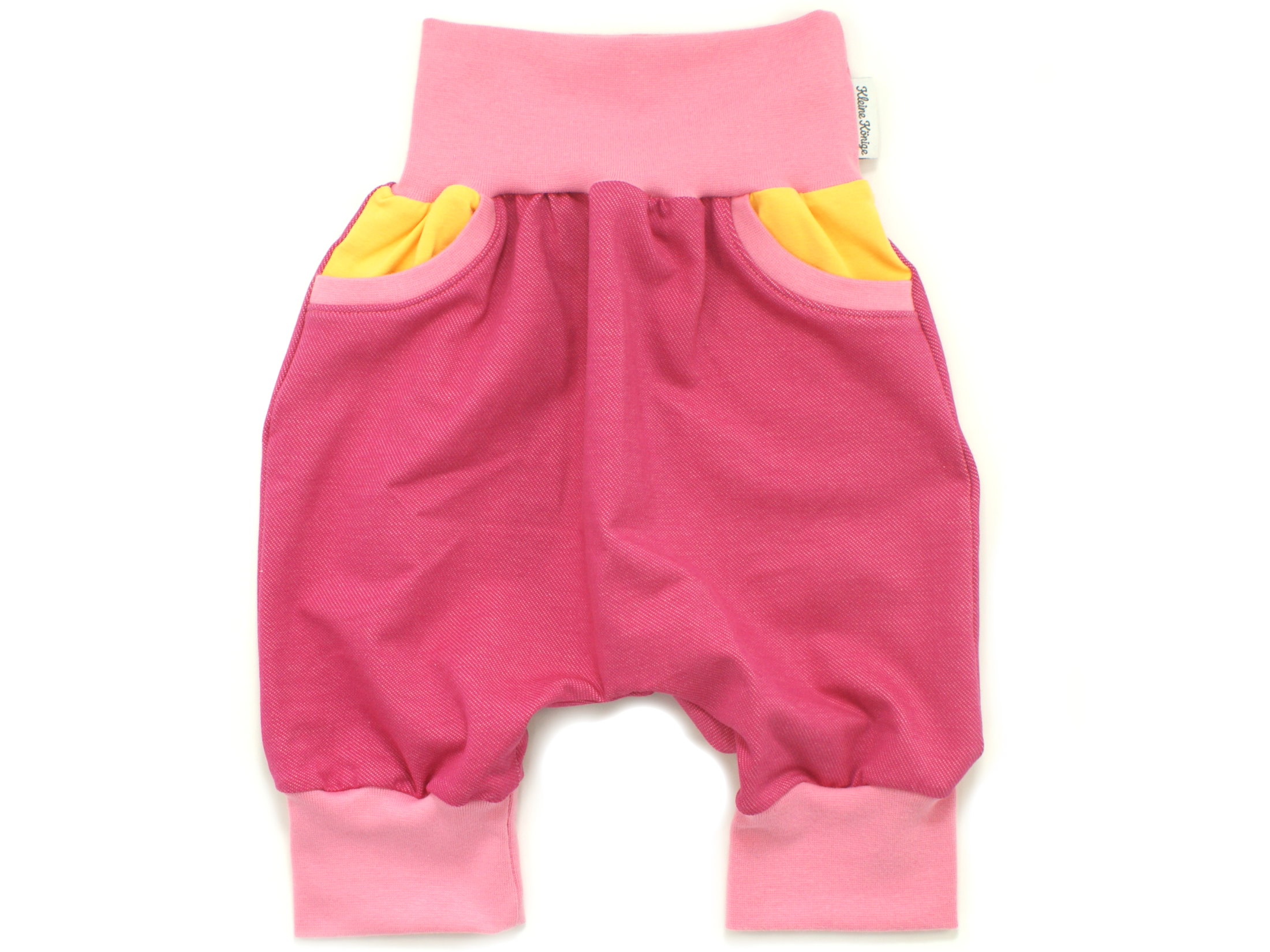 Kinder Bermuda-Shorts mit Taschen Jeansjersey pink gelb