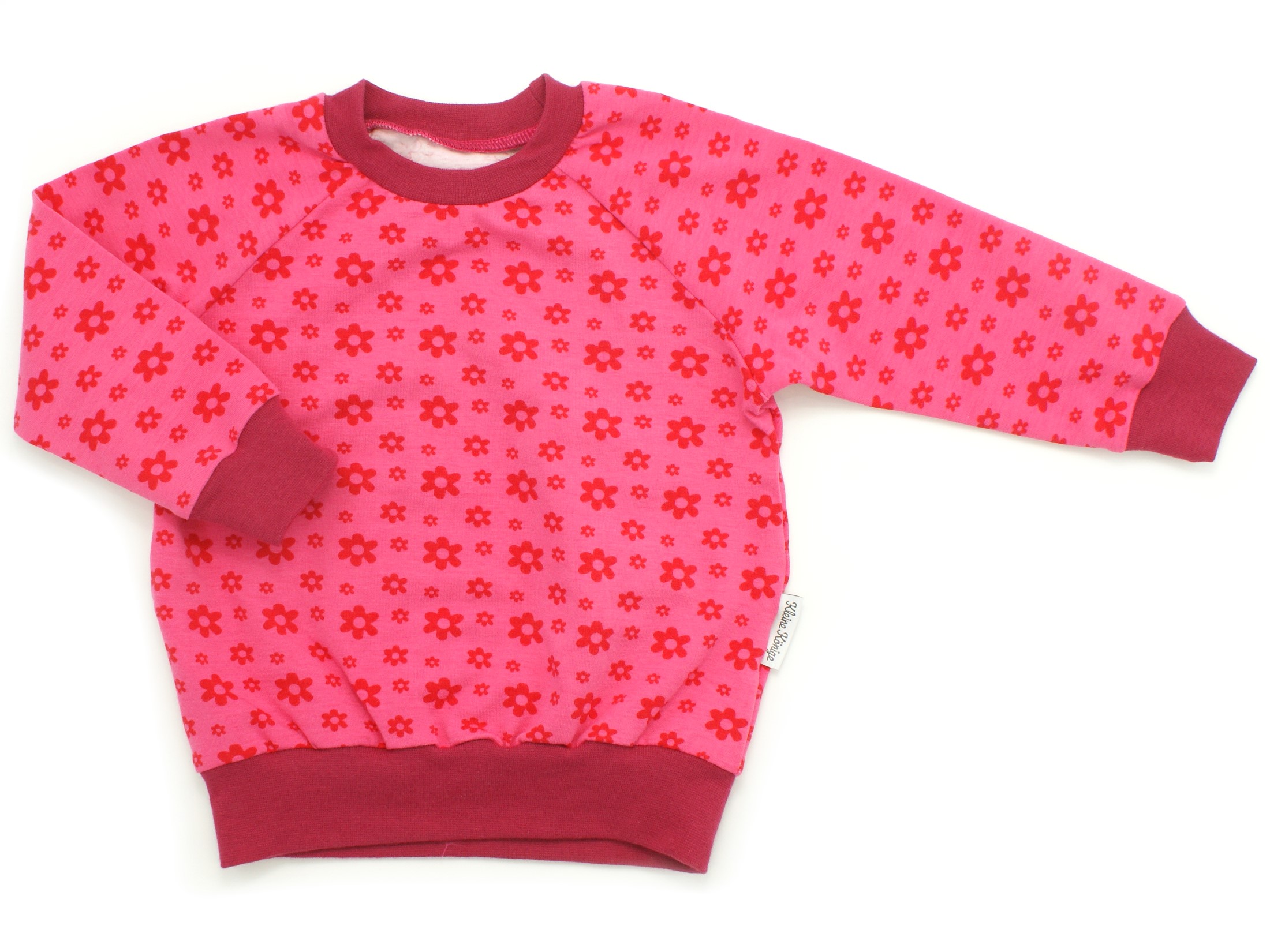 Kinder Pullover "Blümchen" rosa rot in 74/80