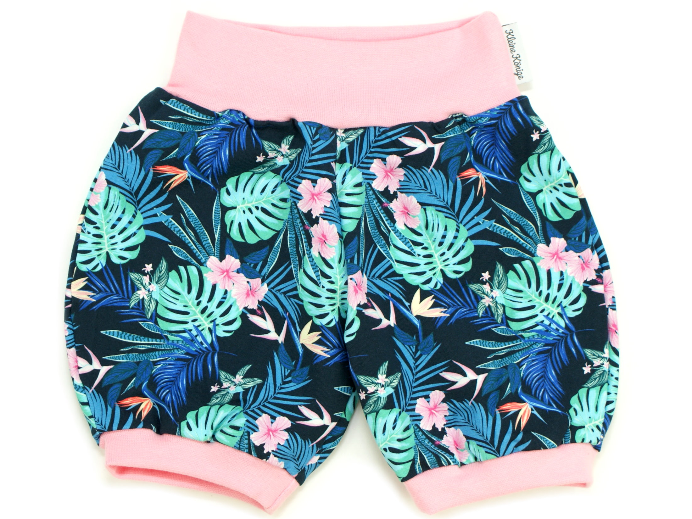 Kinder Sommer Shorts "Tropic" marineblau rosa