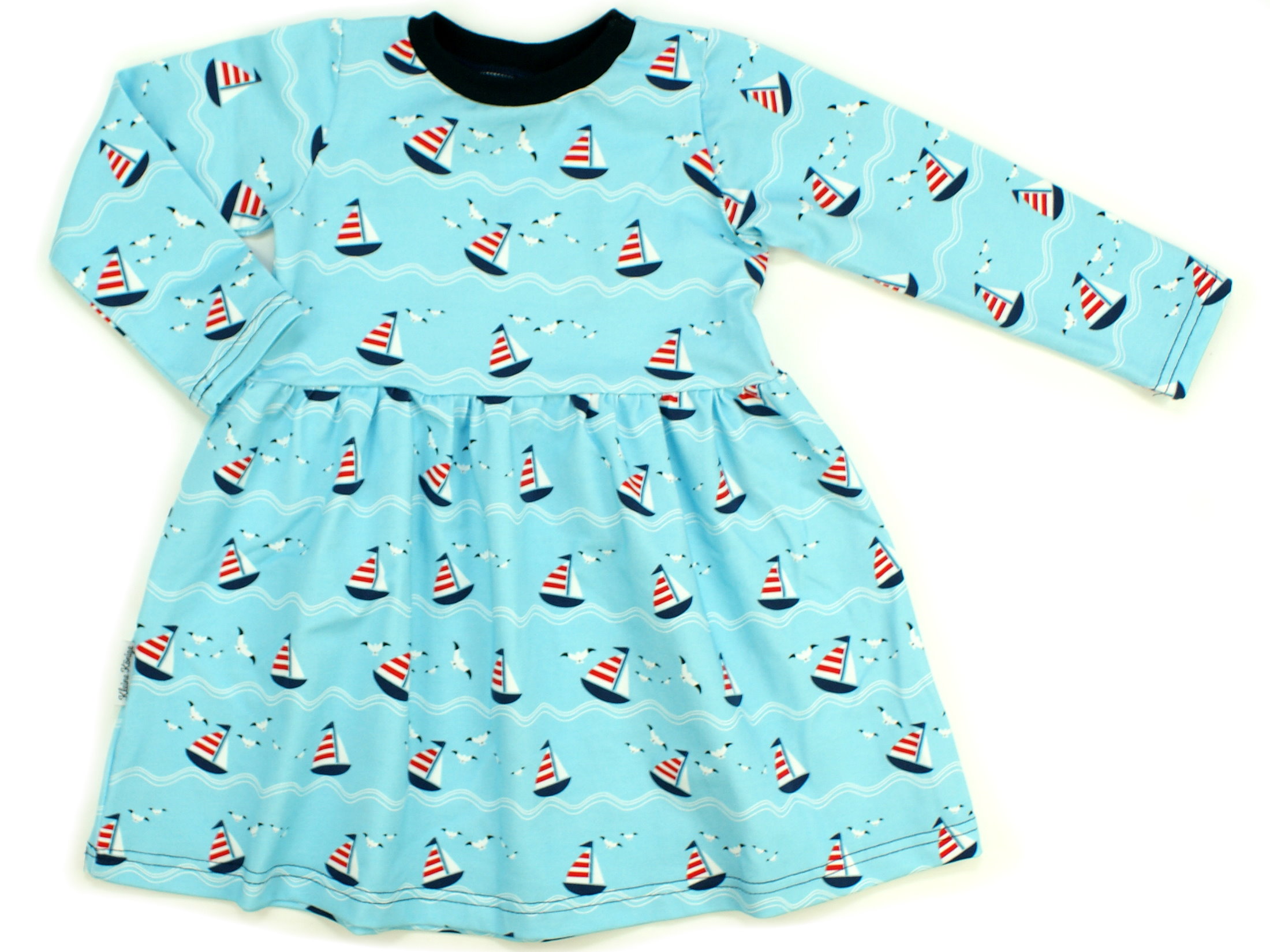Kinderkleid Tunika "Segelboot" türkis