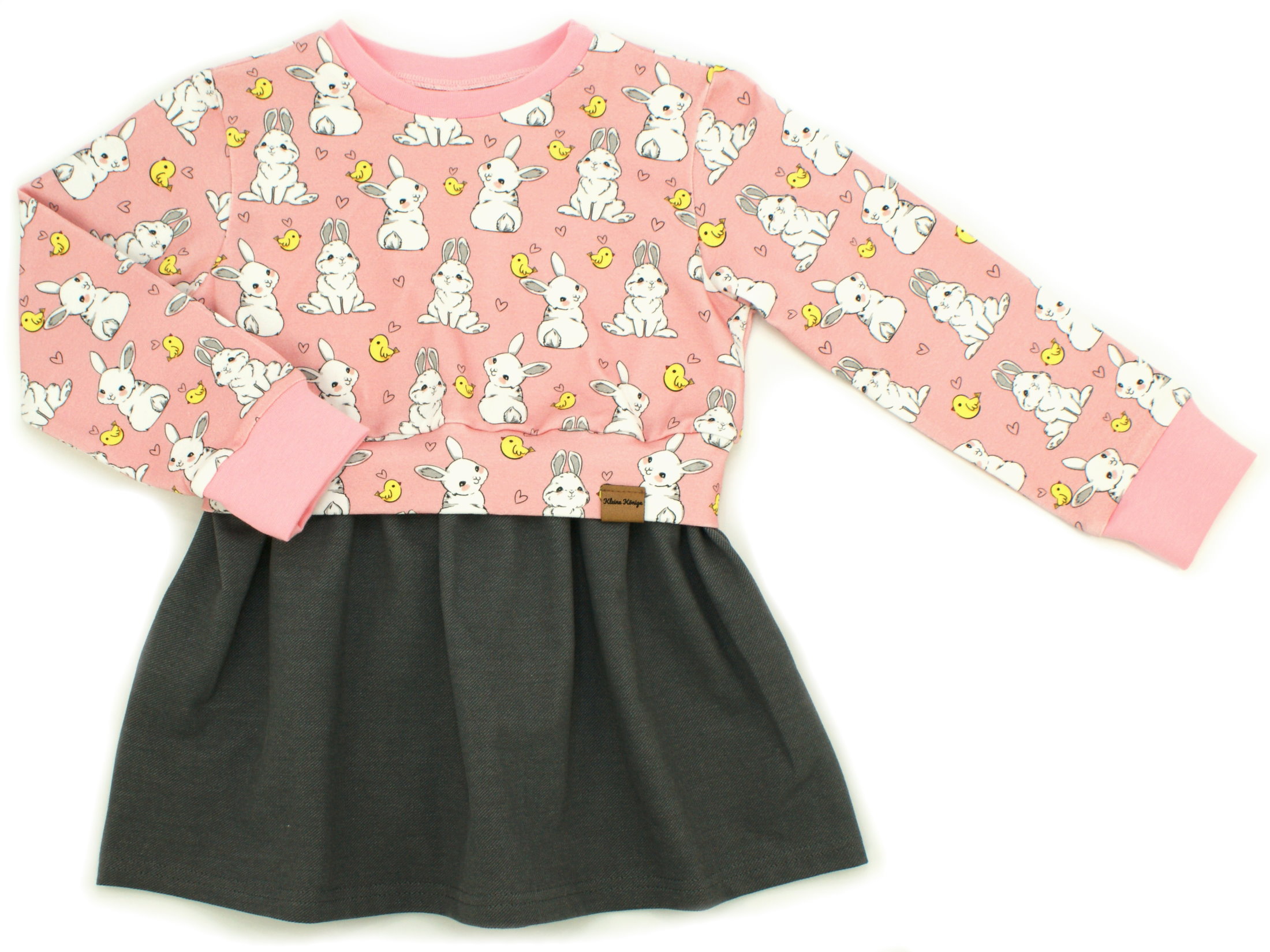 Girly Dress Kinderkleid "Kleiner Hase" rosa grau