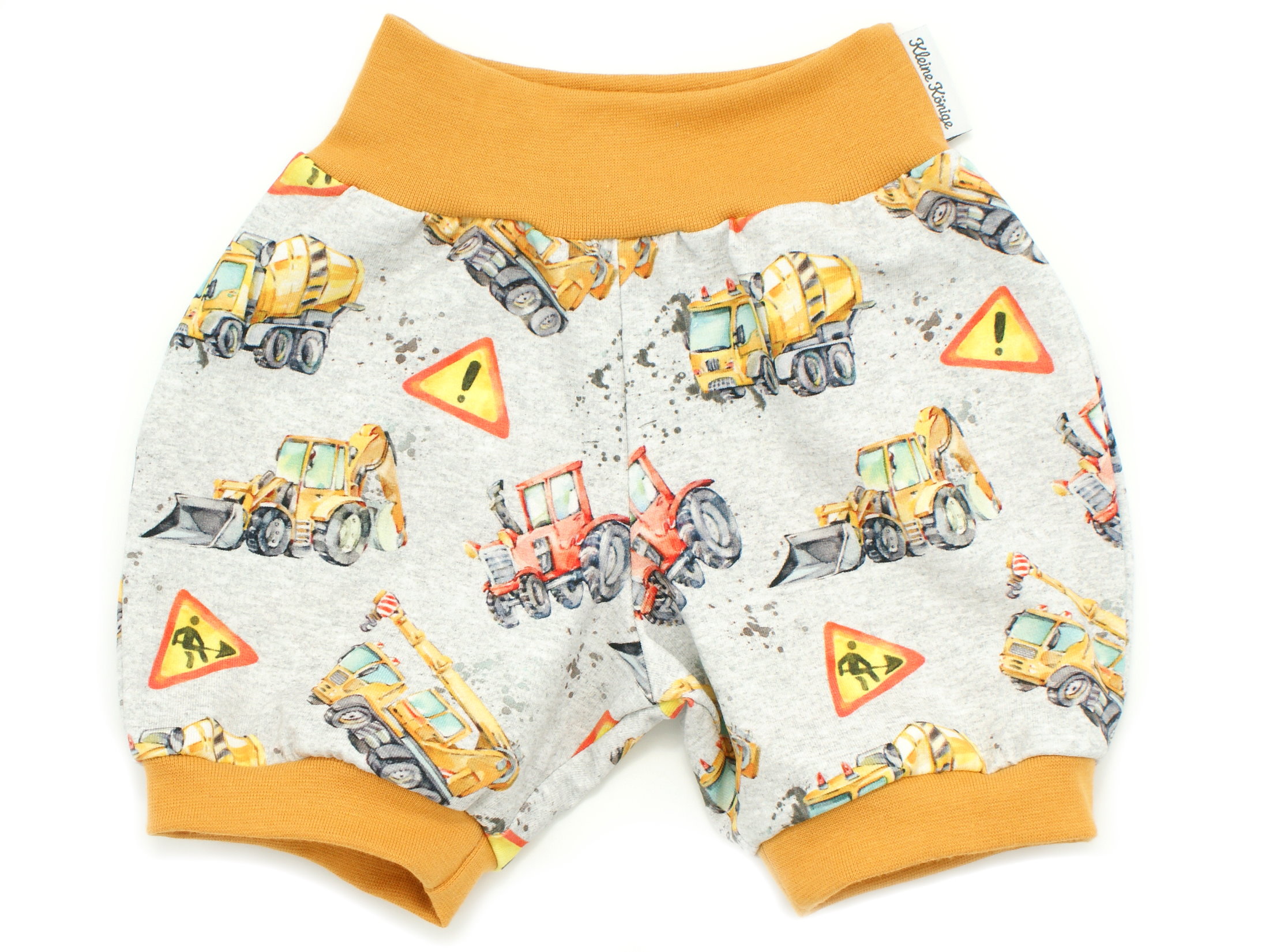 Kinder Sommer Shorts Traktor Bagger "Danger Zone" grau
