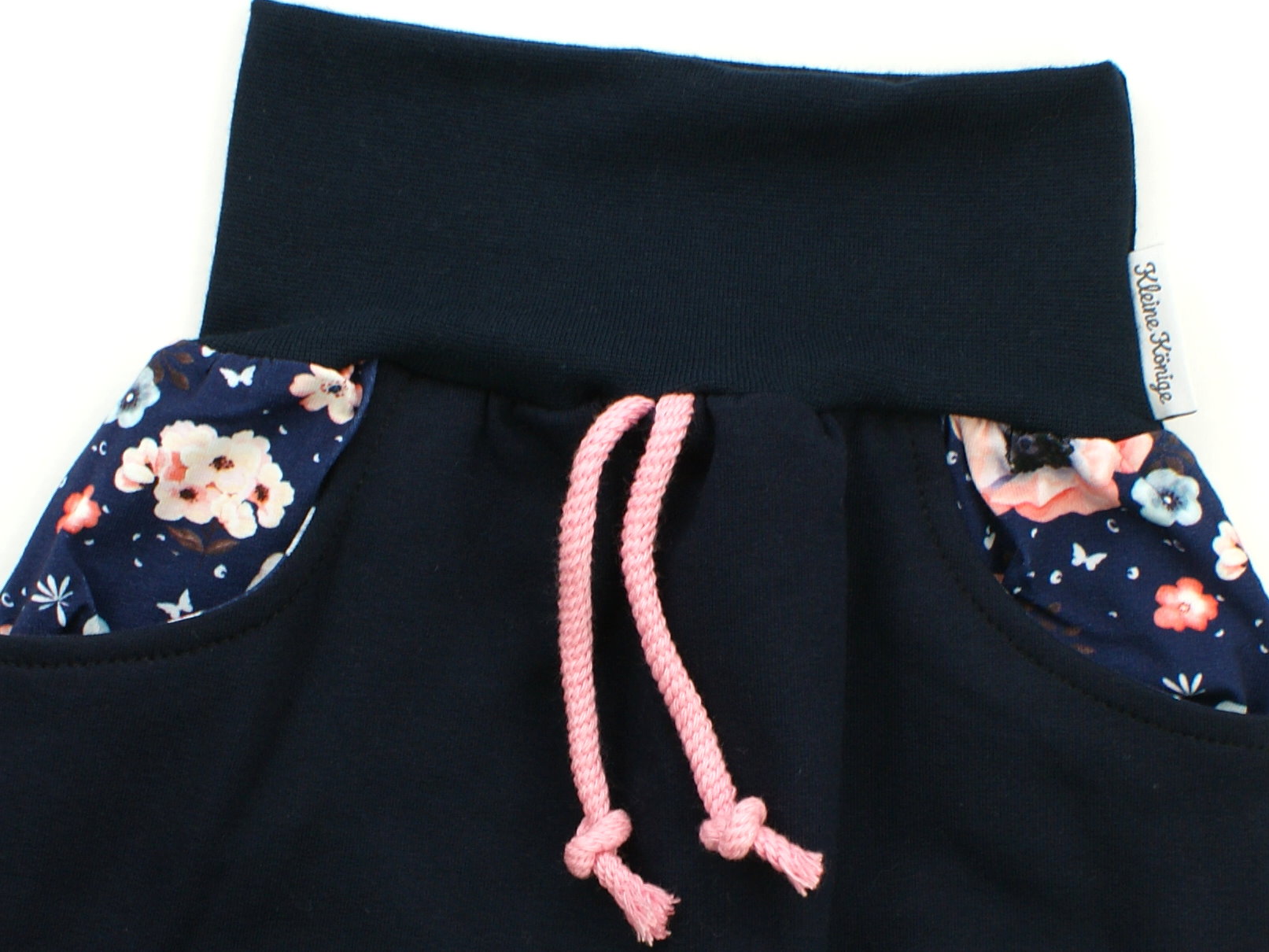 Pumphose mit Tasche "Birds" marineblau rosa