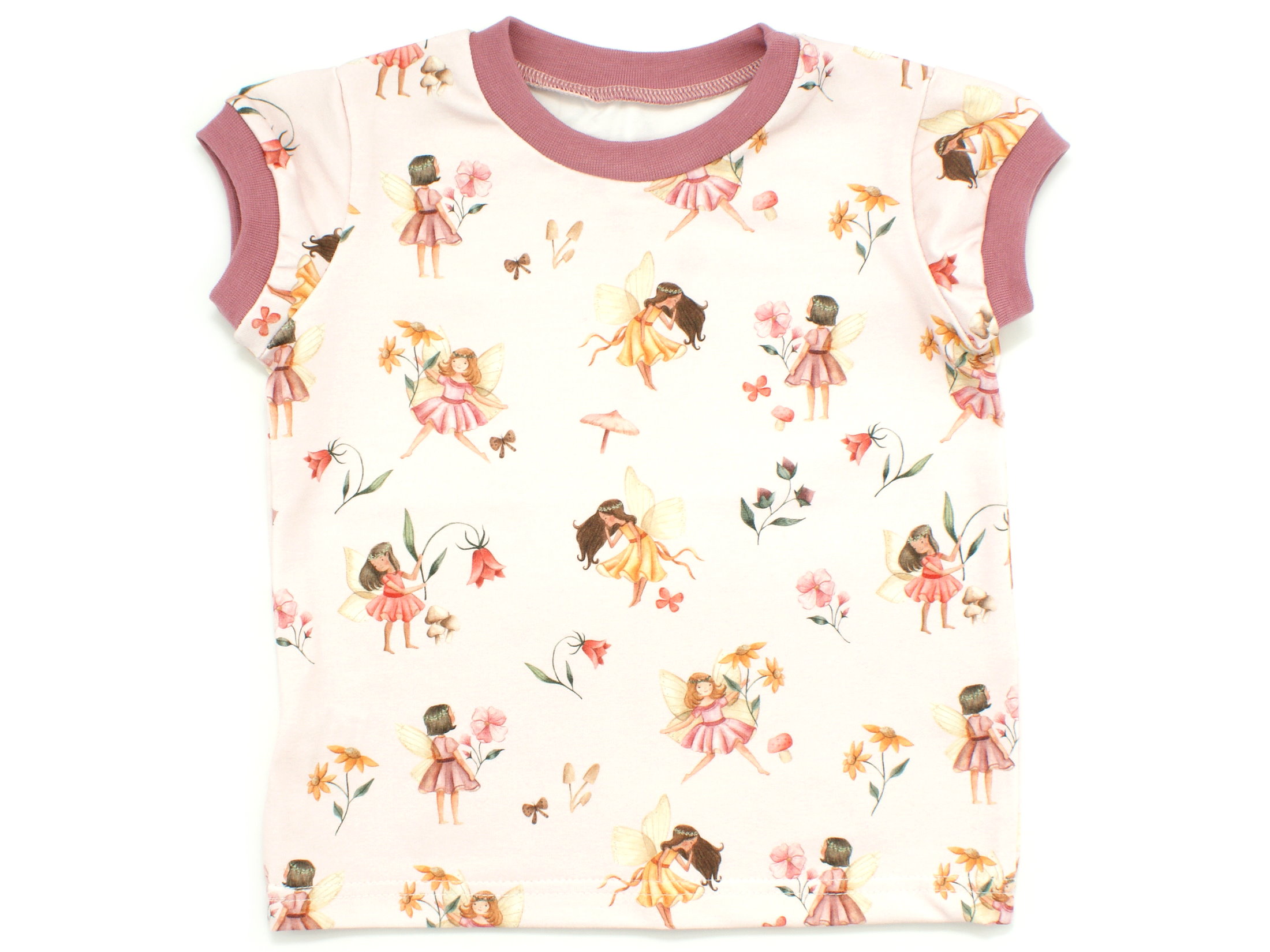 Kinder T-Shirt "Blumenfee" rosa beere