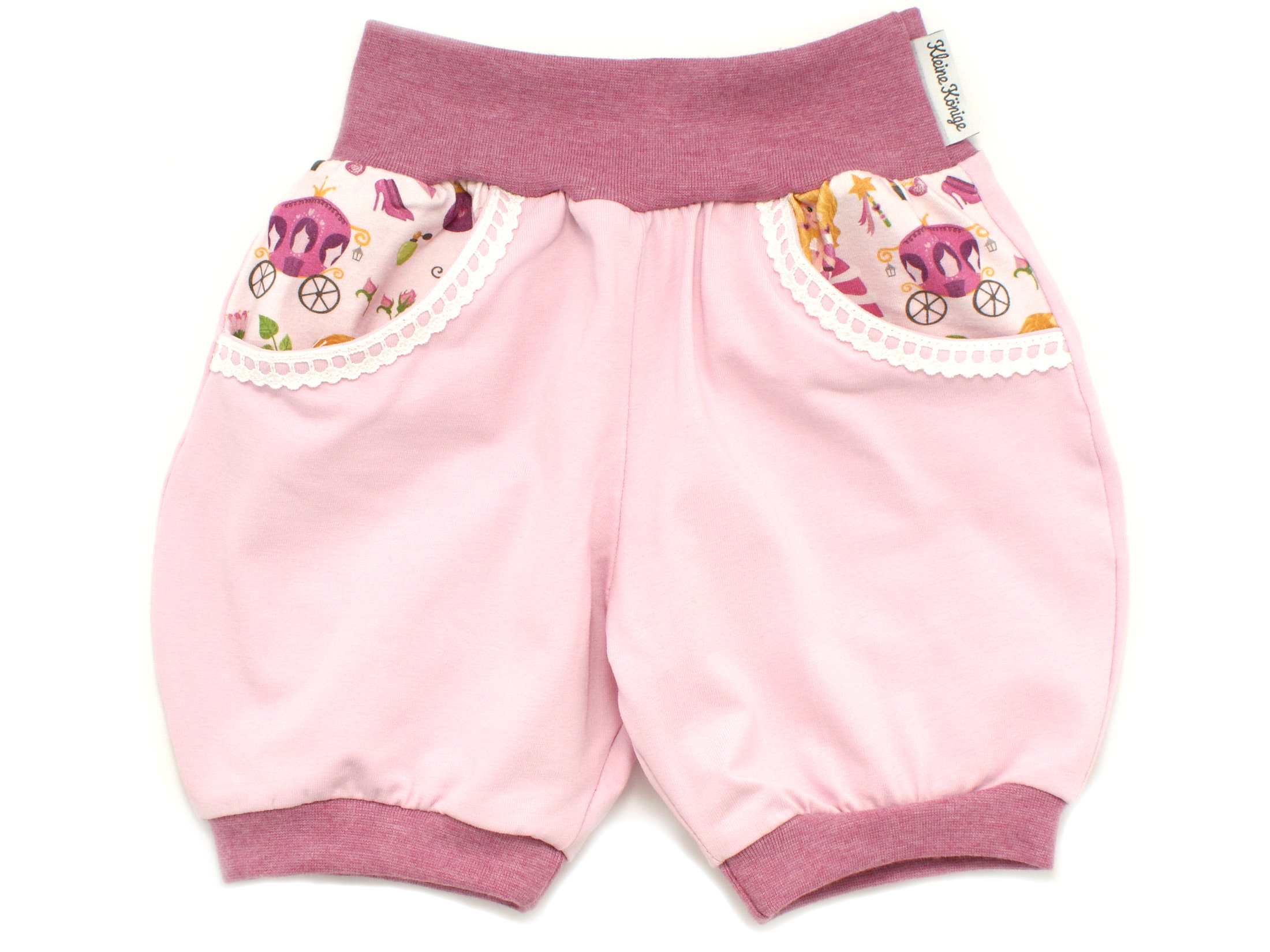 Kinder Sommer Shorts mit Taschen "Prinzessin Rosa" beere