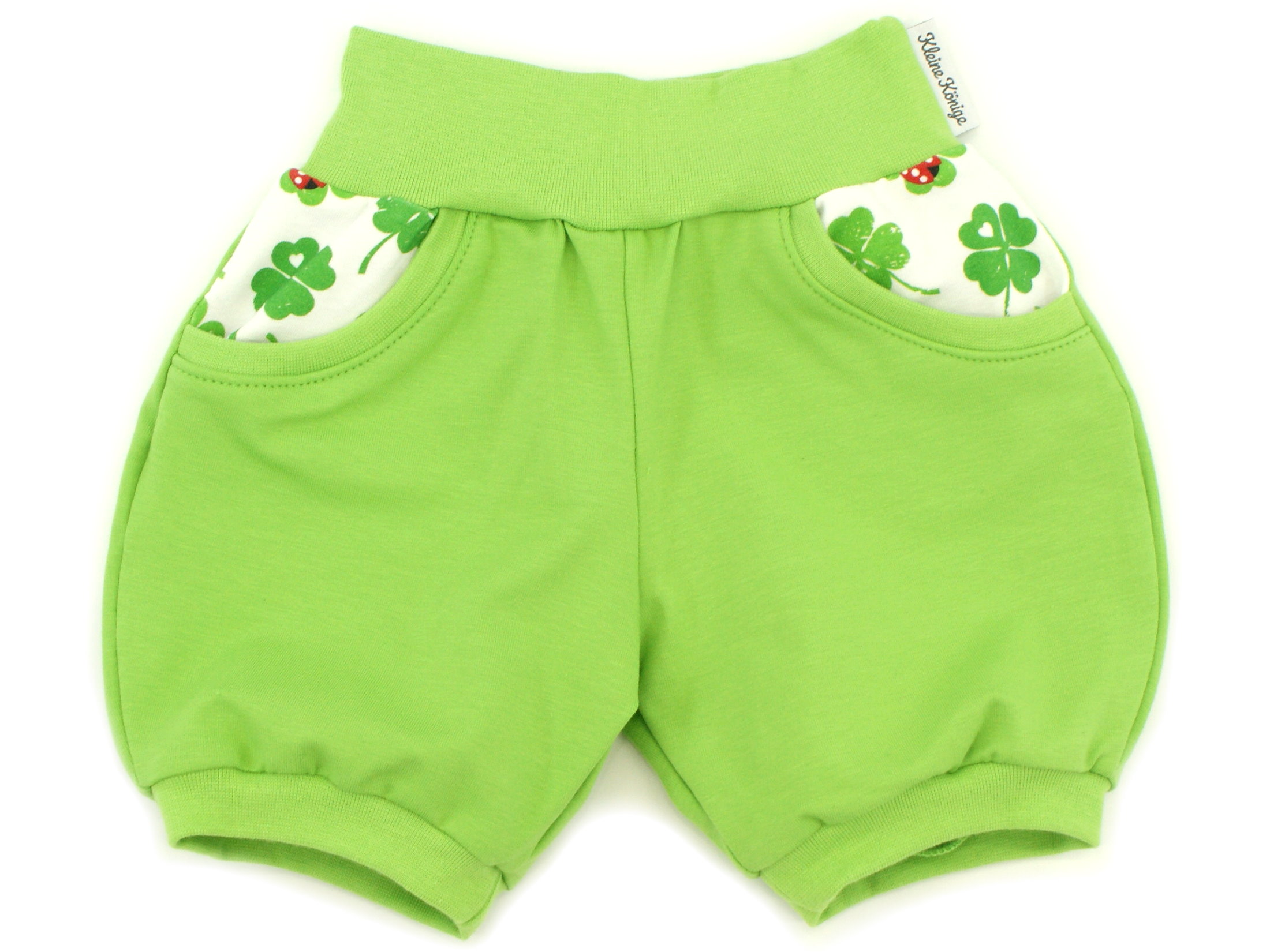 Kinder Sommer Shorts mit Taschen "Lucky Ladybug" uni lemon
