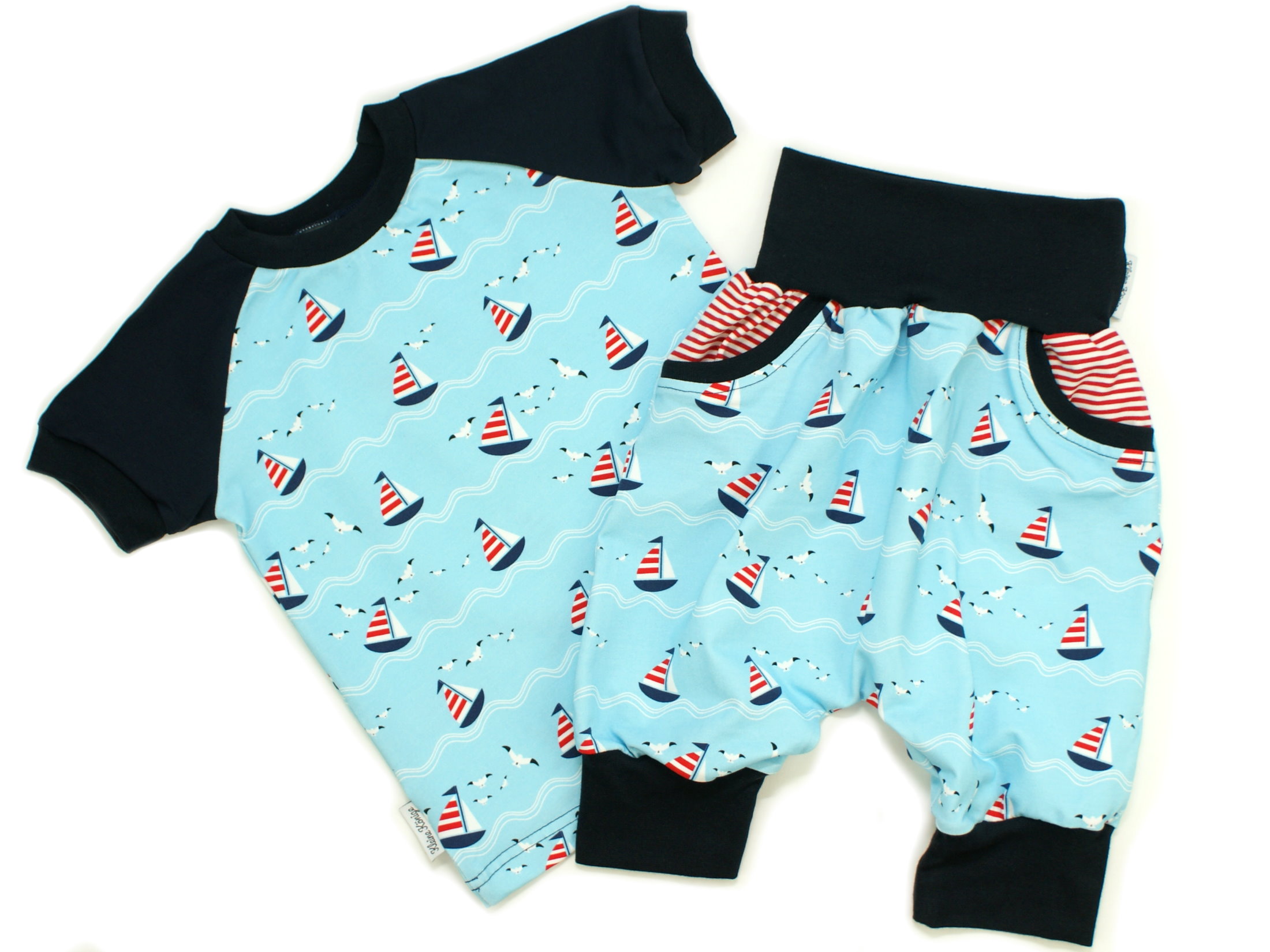 Kinder Bermuda-Shorts  "Segelboot" türkis