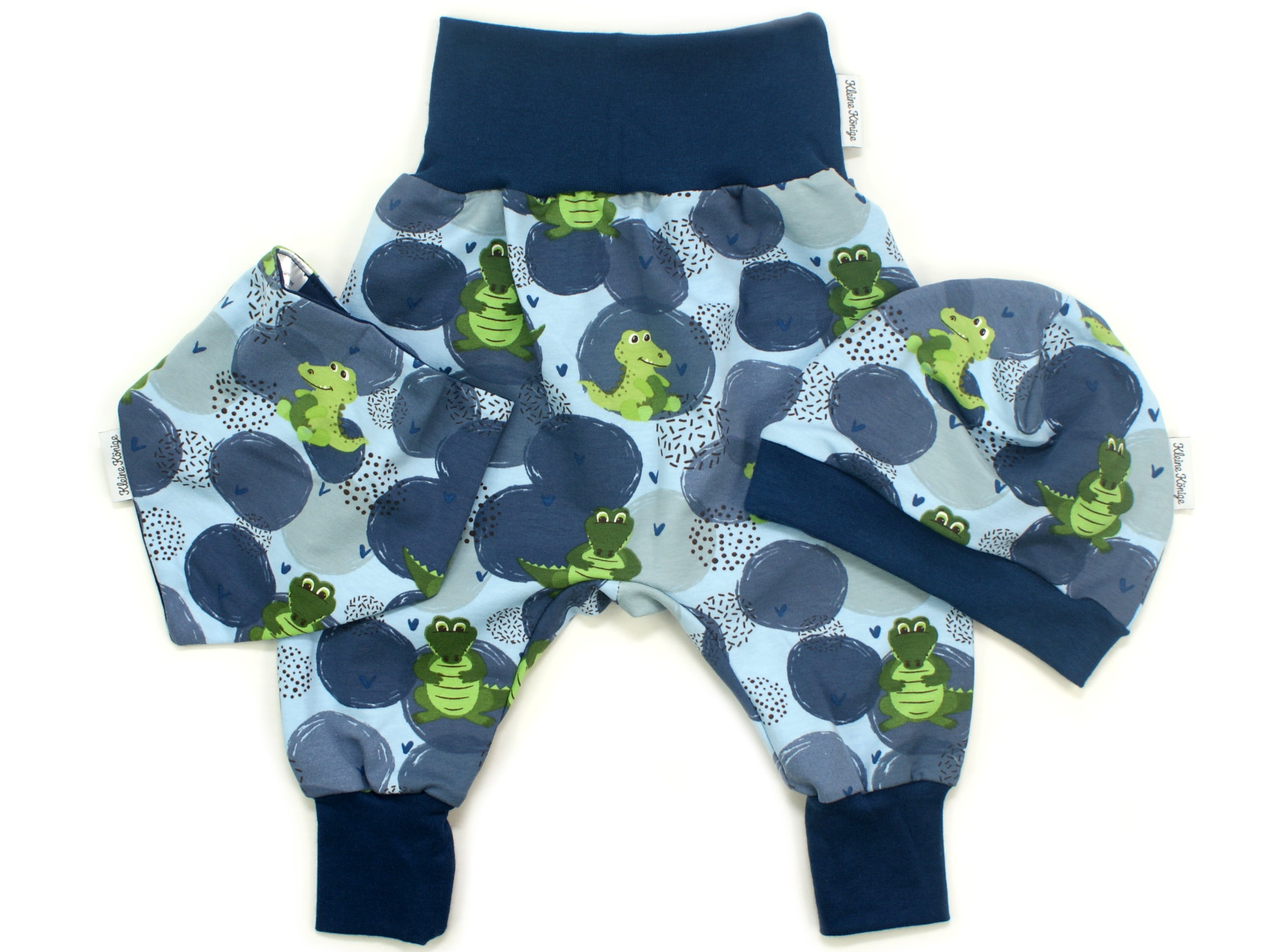 Baby Pumphose "Krokodilbaby" blau grün