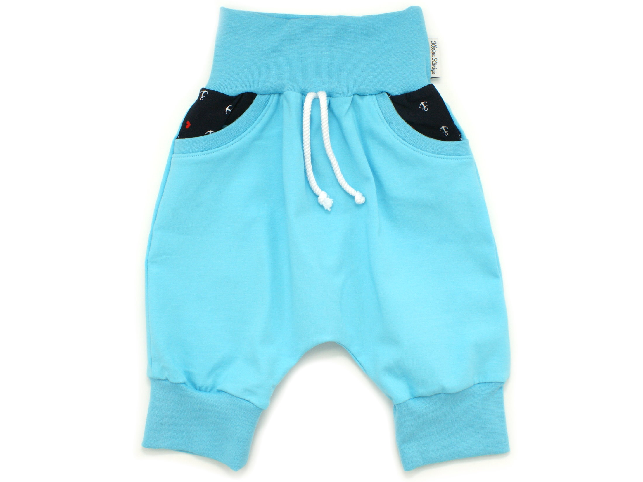 Kinder Bermuda-Shorts Anker "Segelliebe" marineblau türkis