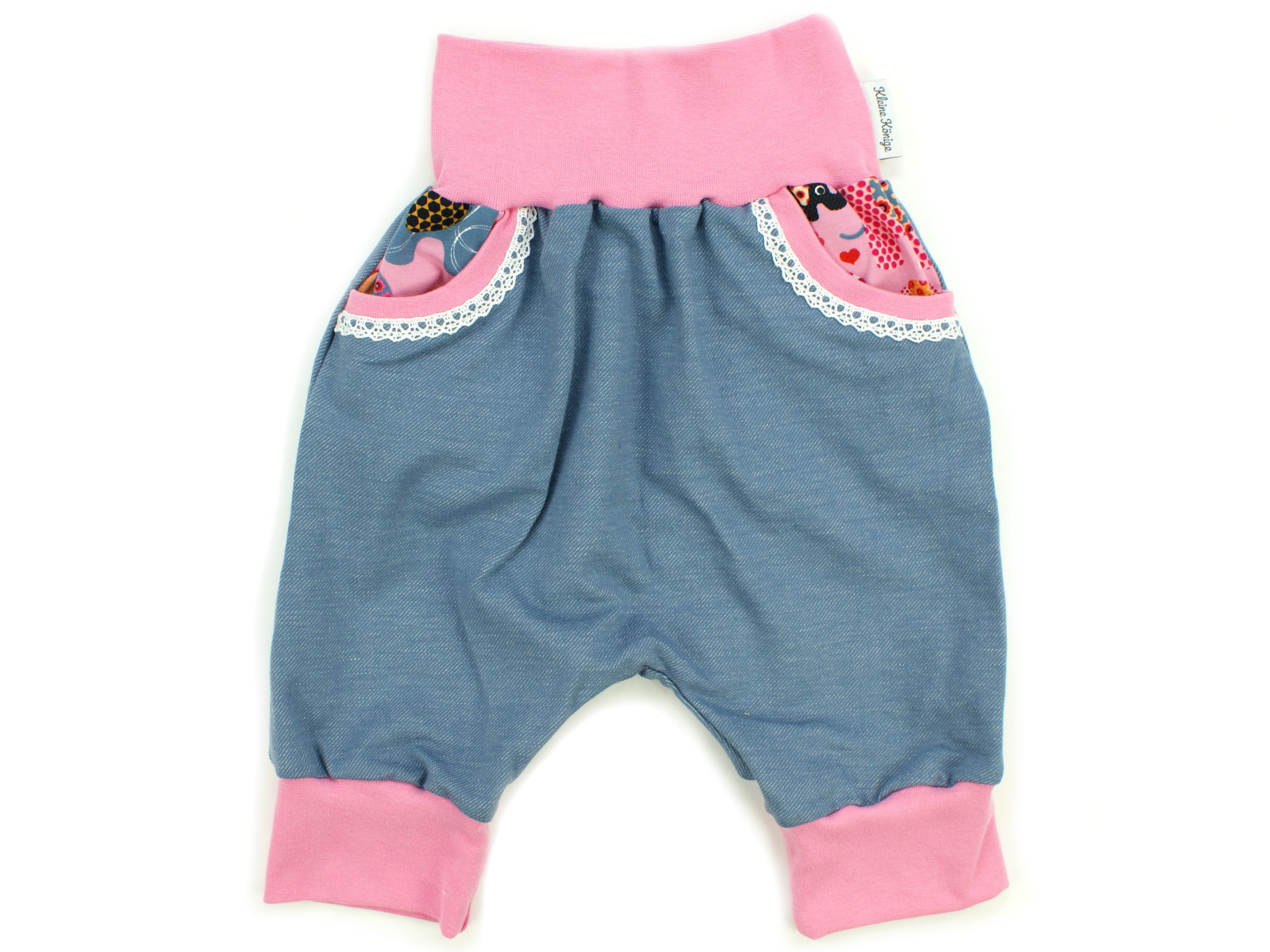 Kinder Bermuda-Shorts "Elefantenparty" rosa Jeansjersey