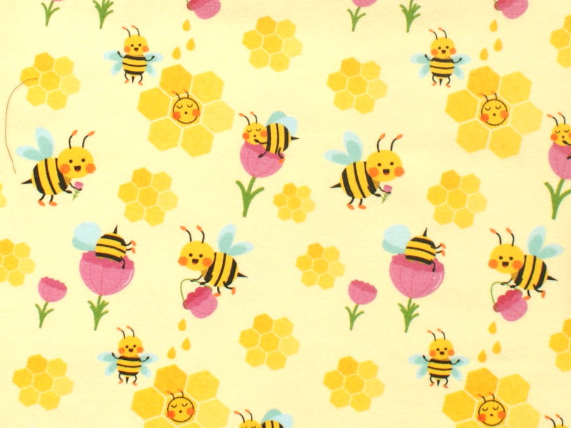Kinder Kopftuch Bandana Biene "Honey Bee" gelb fuchsia