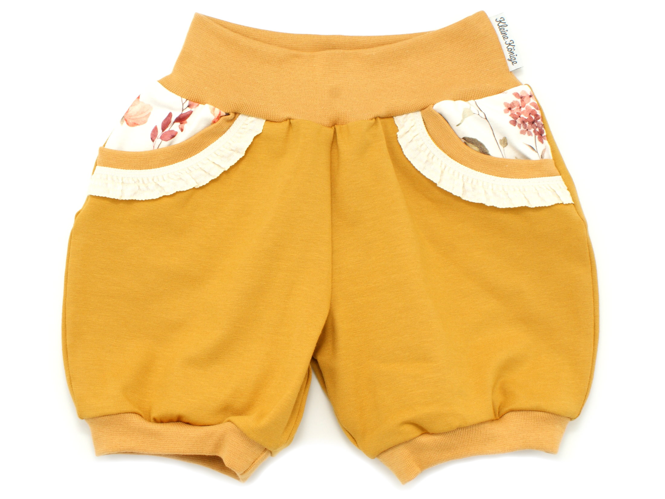 Kinder Sommer Shorts mit Taschen "Wild Flowers" camel