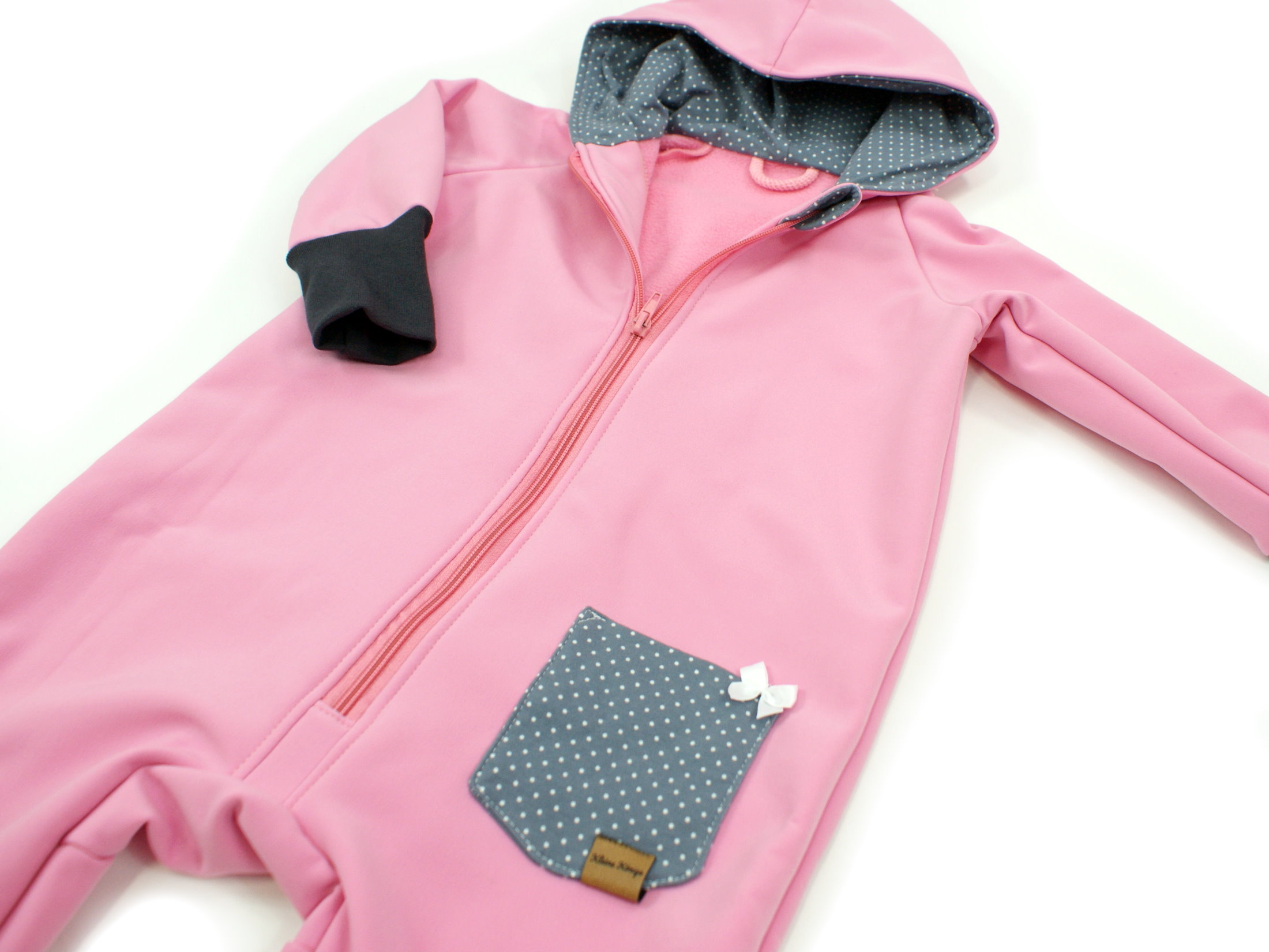 Softshelloverall Anzug "Uni" rosa mit Tasche
