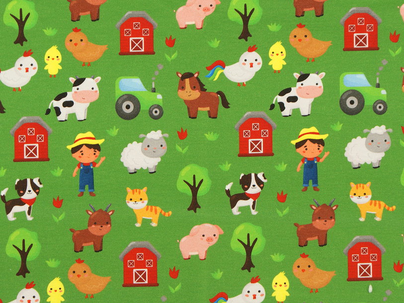 Kinder Pullover Shirt Bauernhof "Happy Farm" grün braun