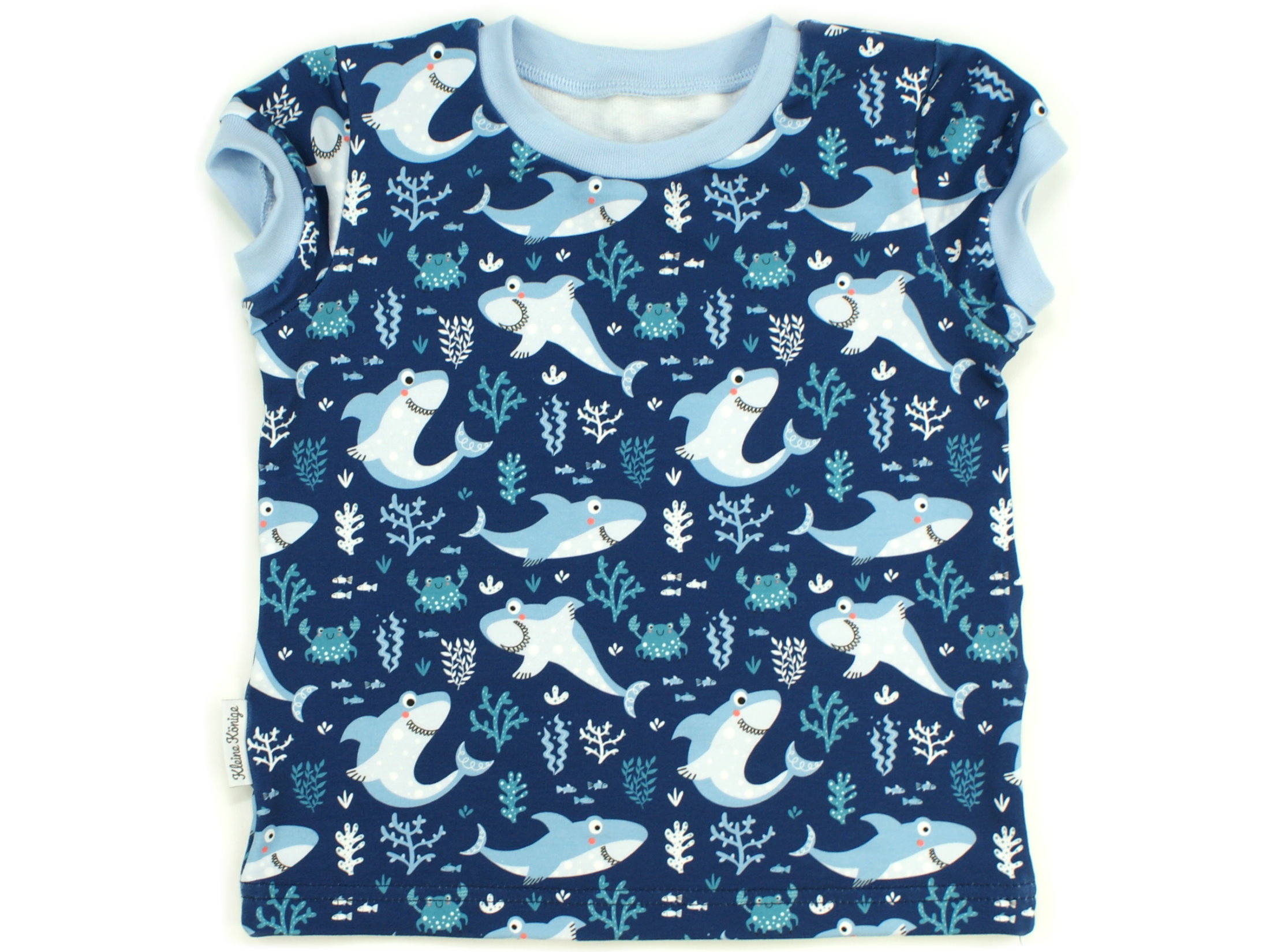 Kinder T-Shirt Hai "Lucky Shark" marineblau