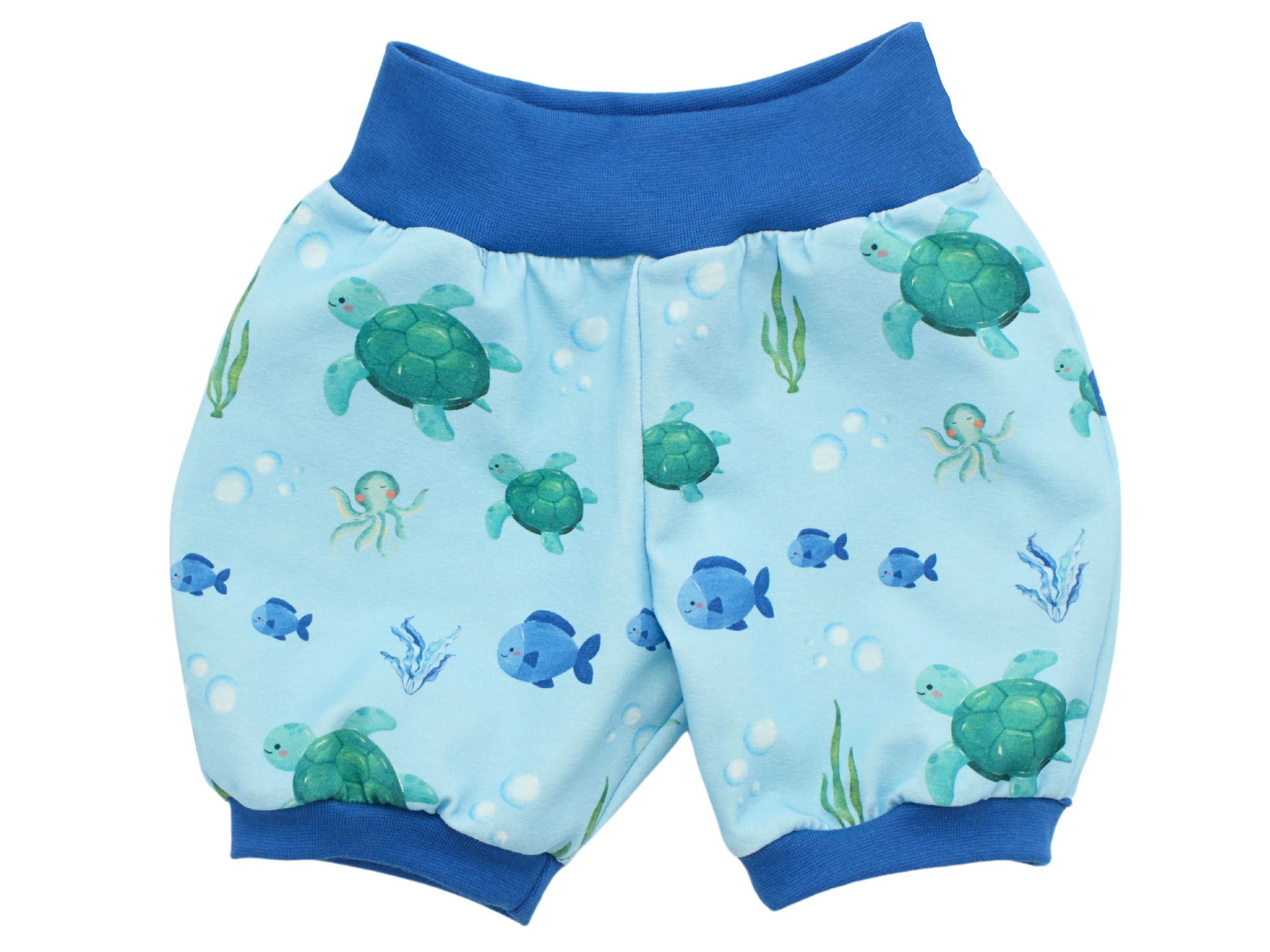 Kinder Sommer Shorts Schildkröte "Meeresabenteuer" blau 