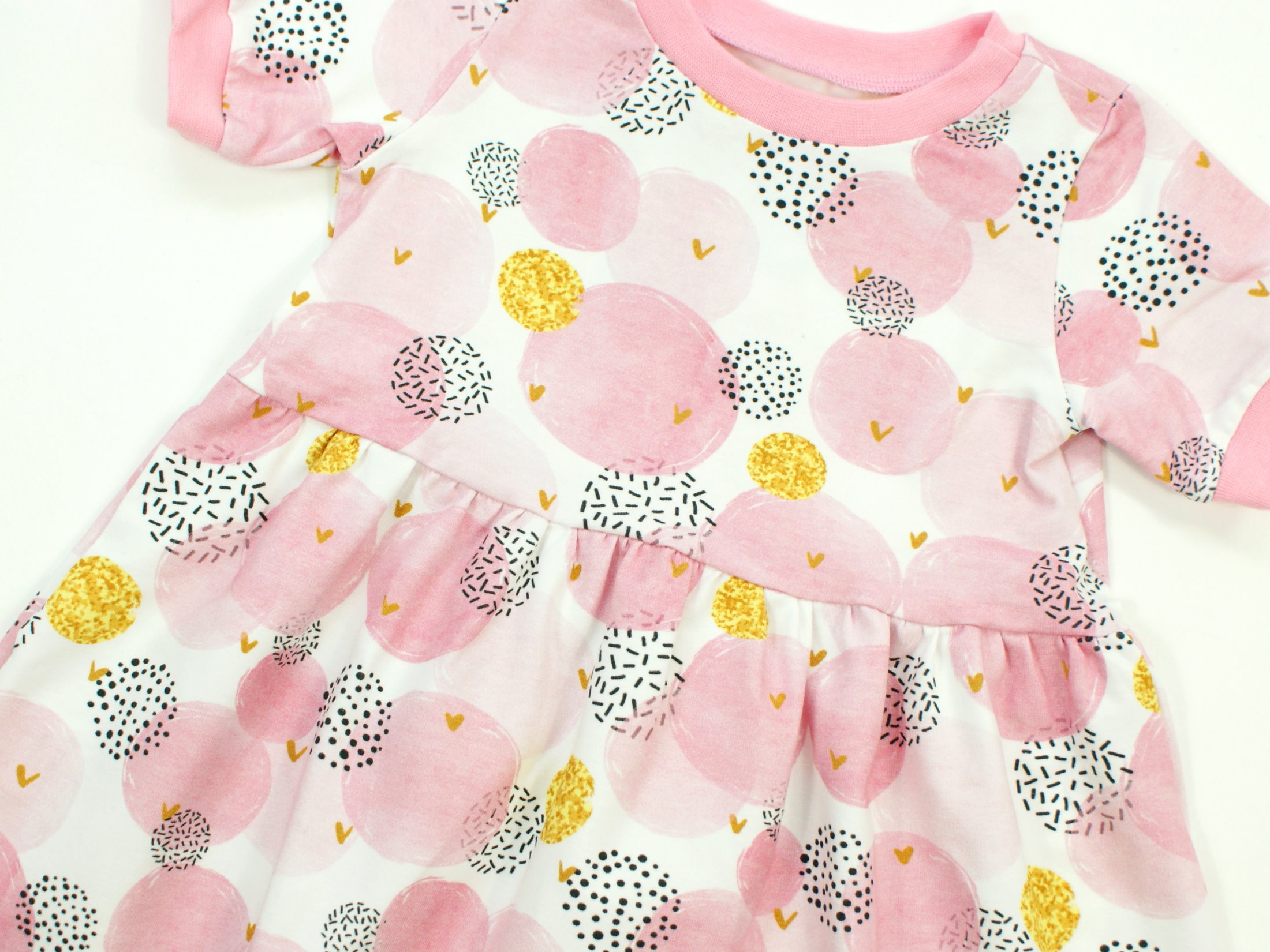 Kinderkleid Tunika Punkte "Glitter Dots" rosa gold