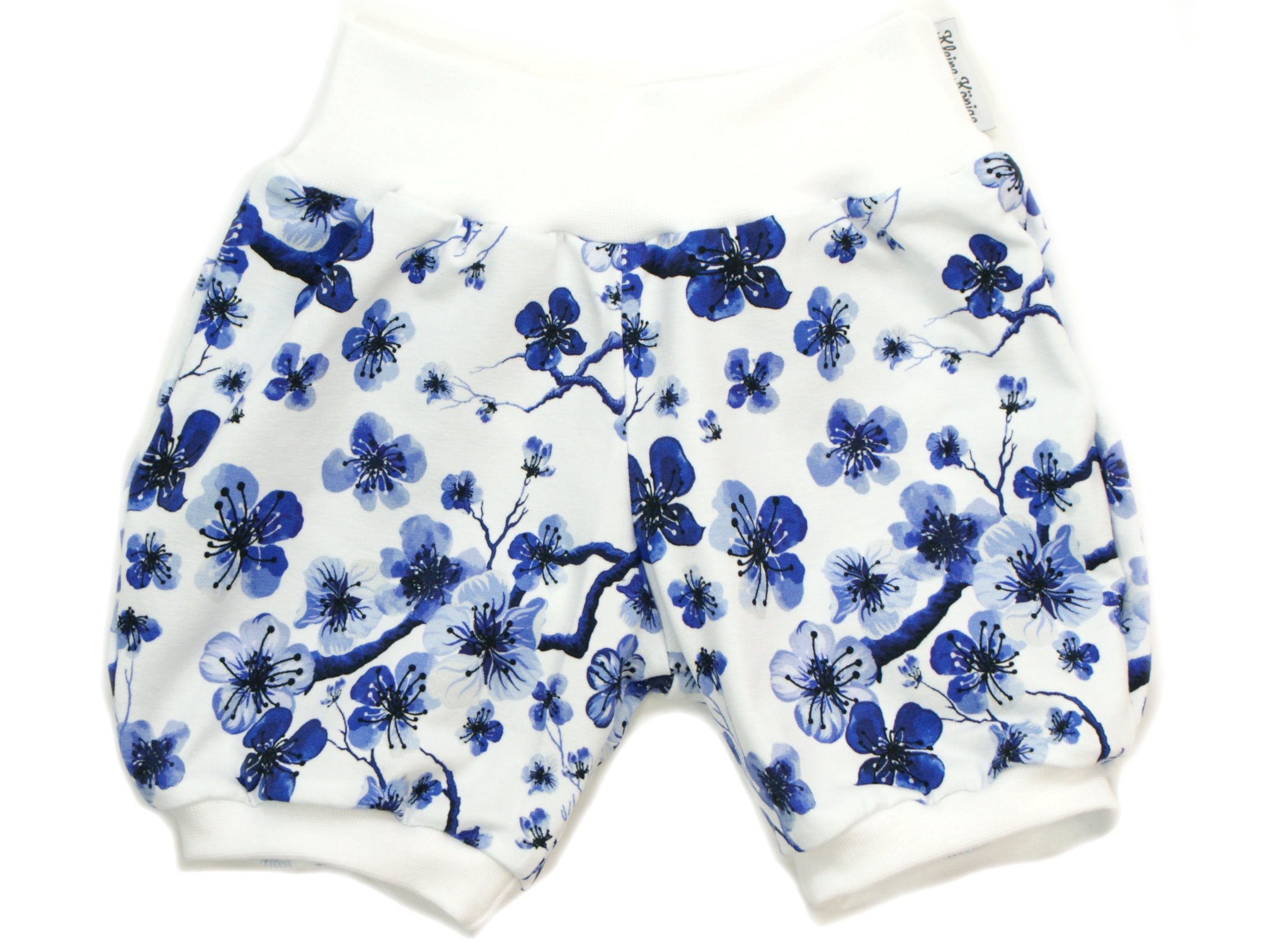 Kinder Sommer Shorts Blumen "Blue Flowers" blau weiß