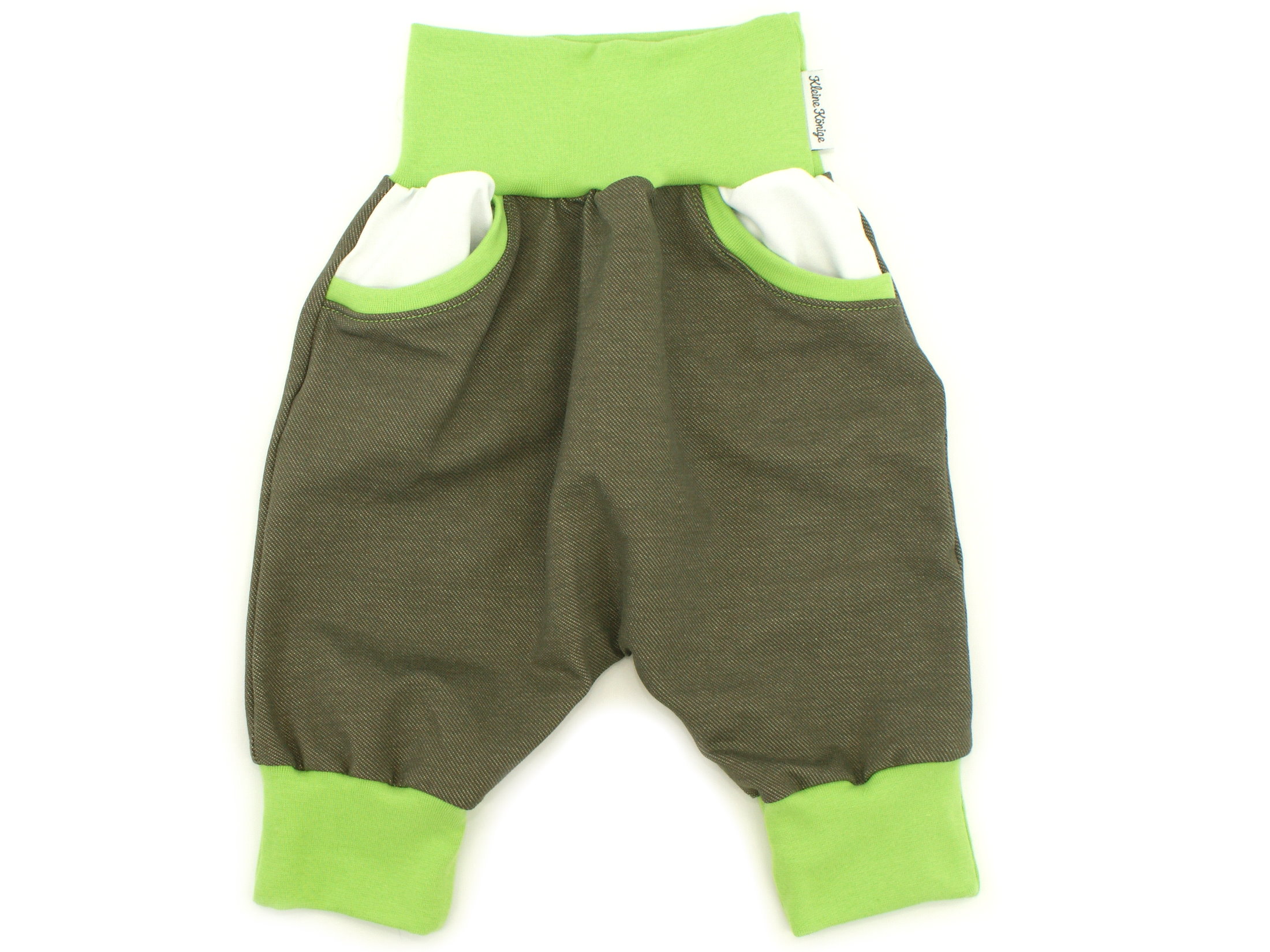 Kinder Bermuda-Shorts mit Taschen Jeansjersey oliv lemon