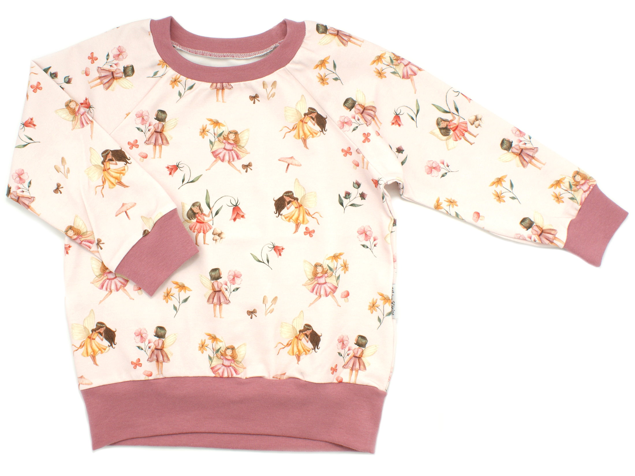 Kinder Pullover Shirt "Blumenfee" rosa beere