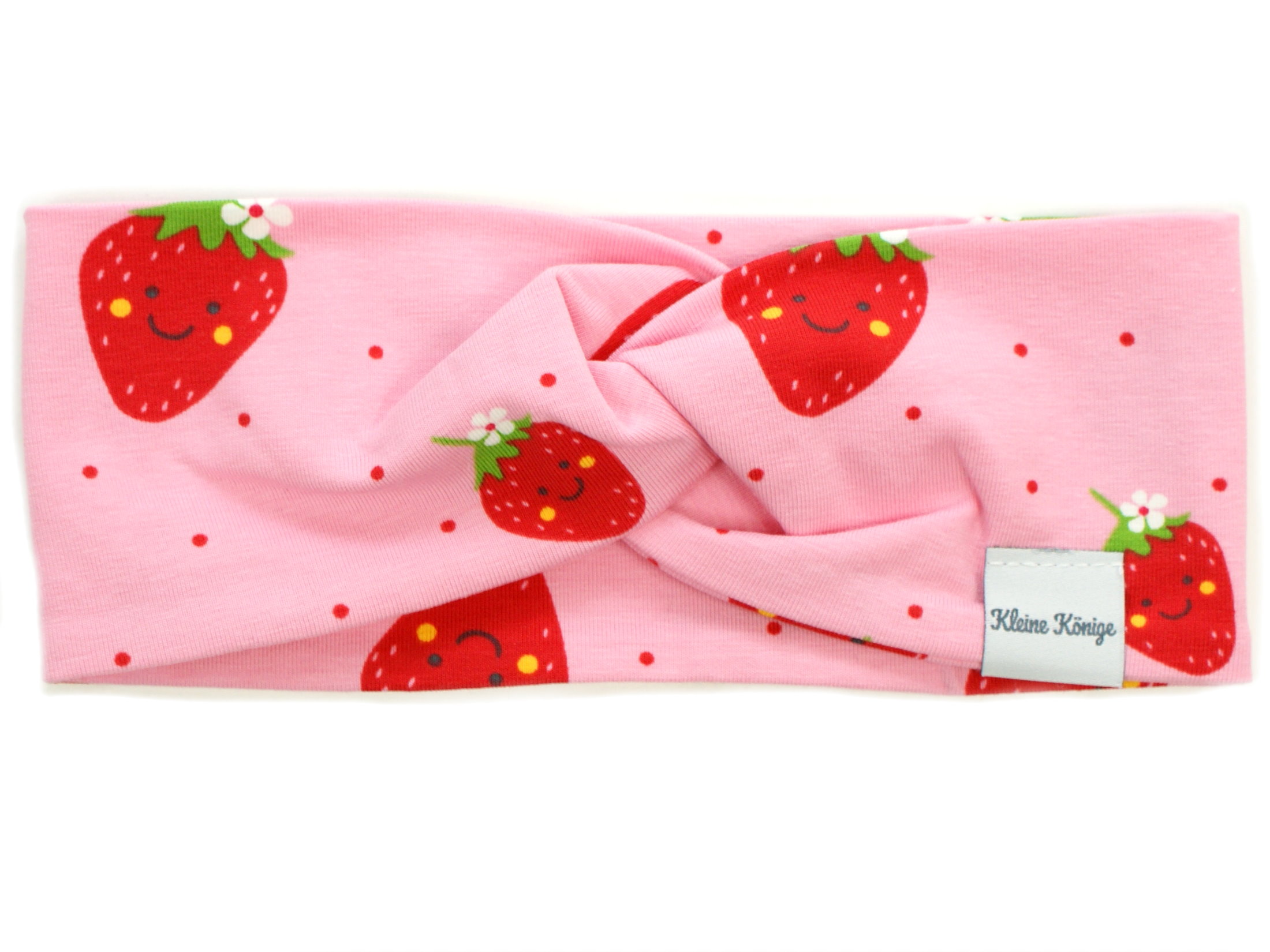 Kinder Haarband Stirnband "Erdbeeren" rosa rot in 86/98