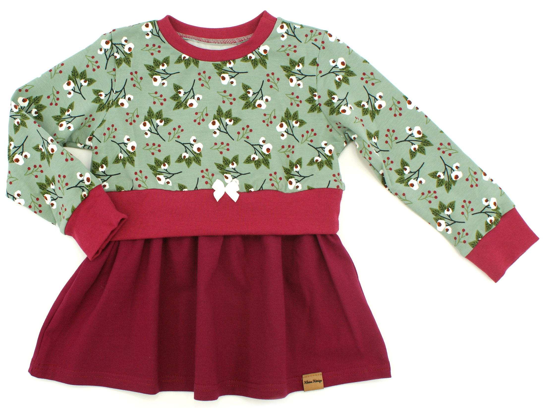 Girly Dress Kinderkleid "Mistletoe" oliv weinrot