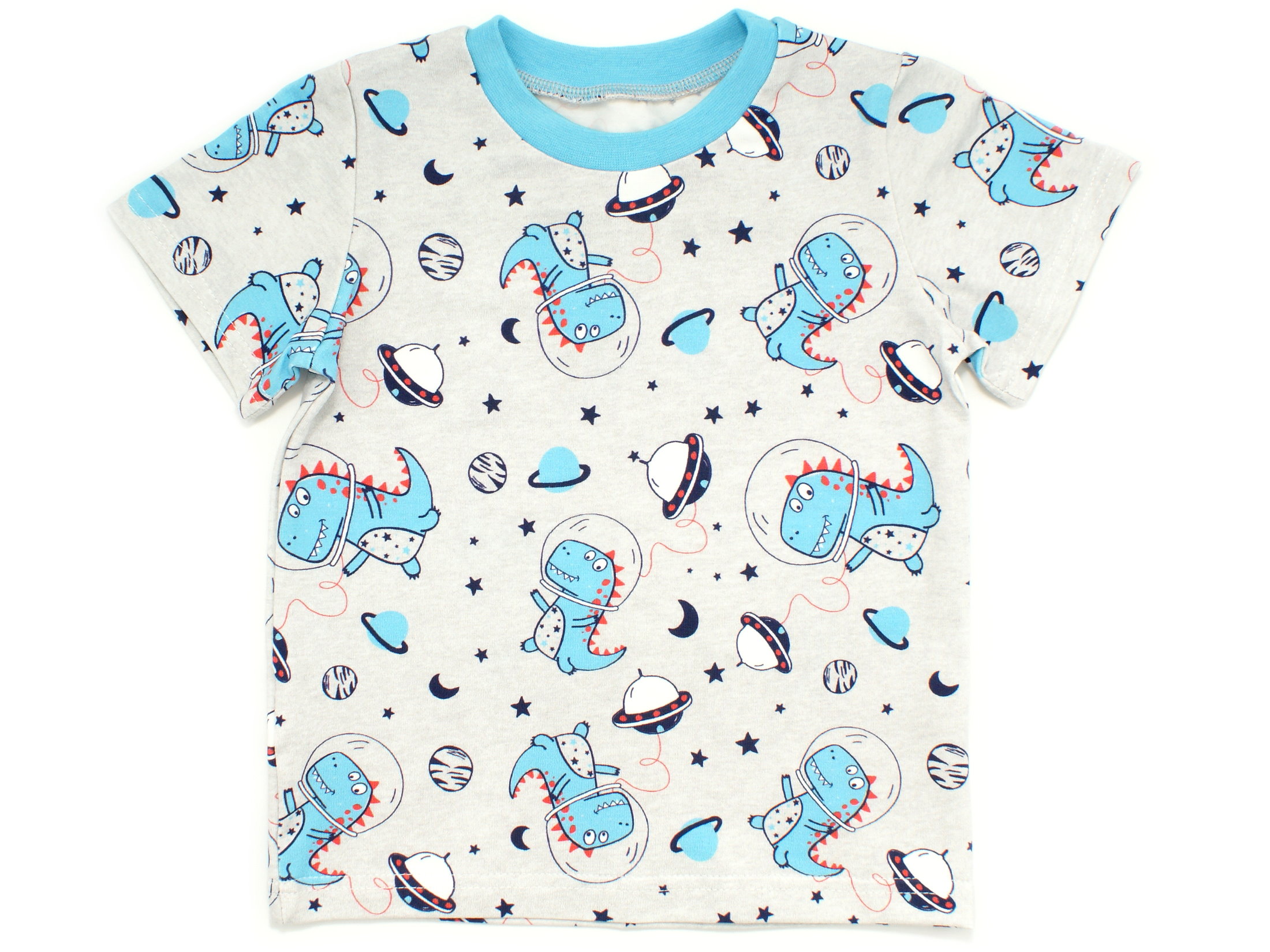 Kinder T-Shirt Allover "Astro Dino" türkis 