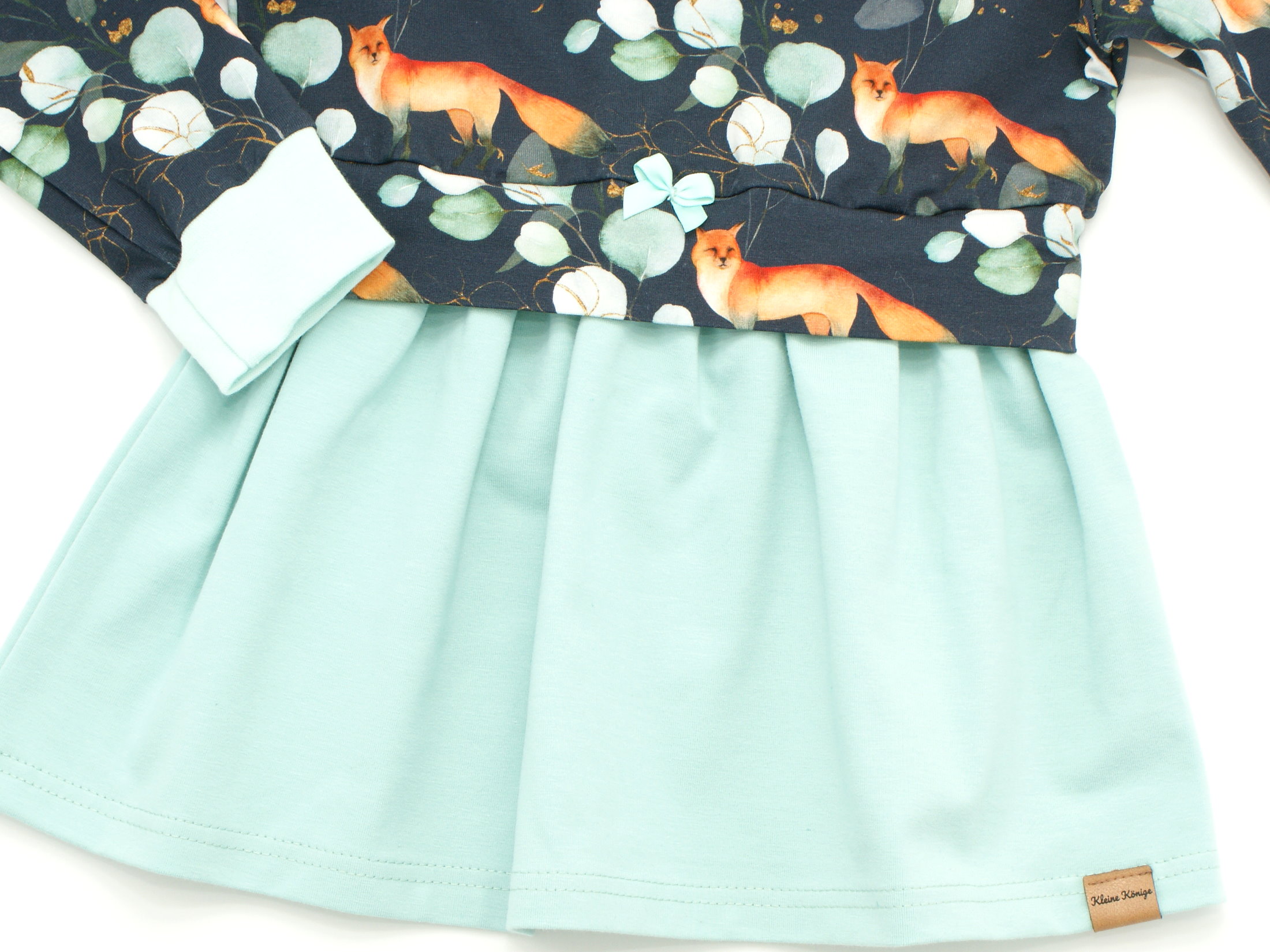 Girly Dress Kinderkleid Fuchs "Foxlove" anthrazit mint