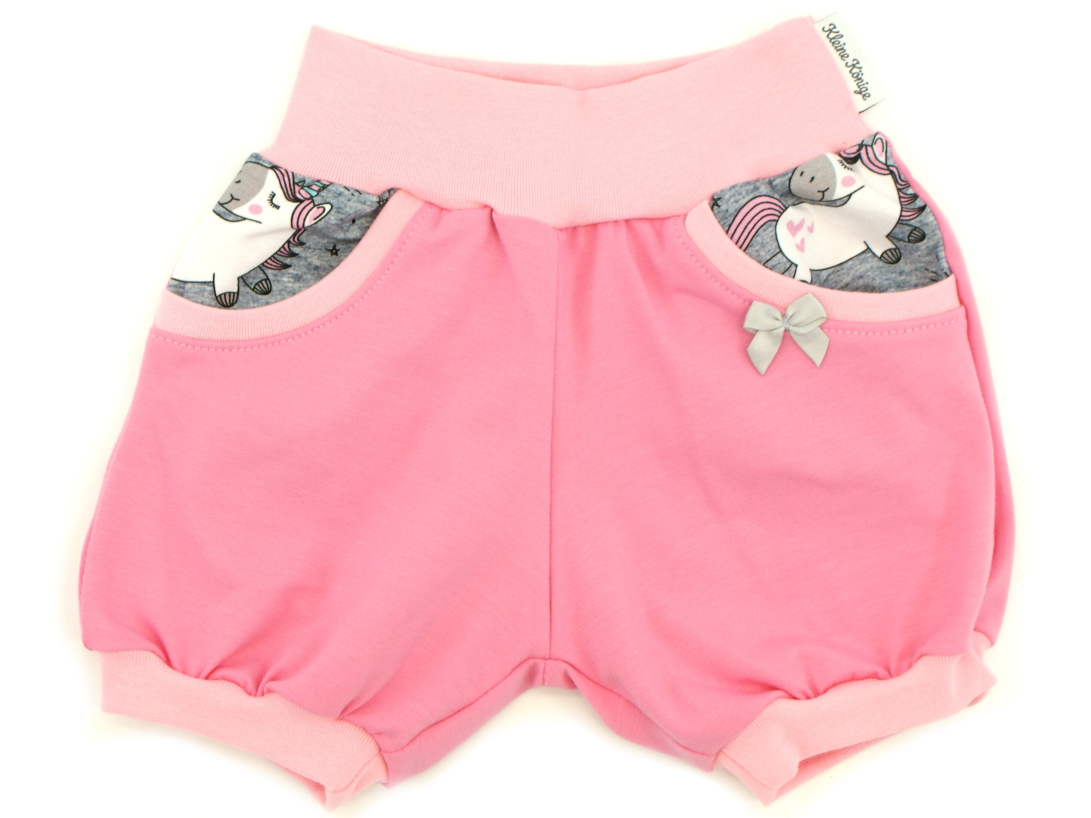 Kinder Sommer Shorts mit Taschen "Happy Unicorn" rosa