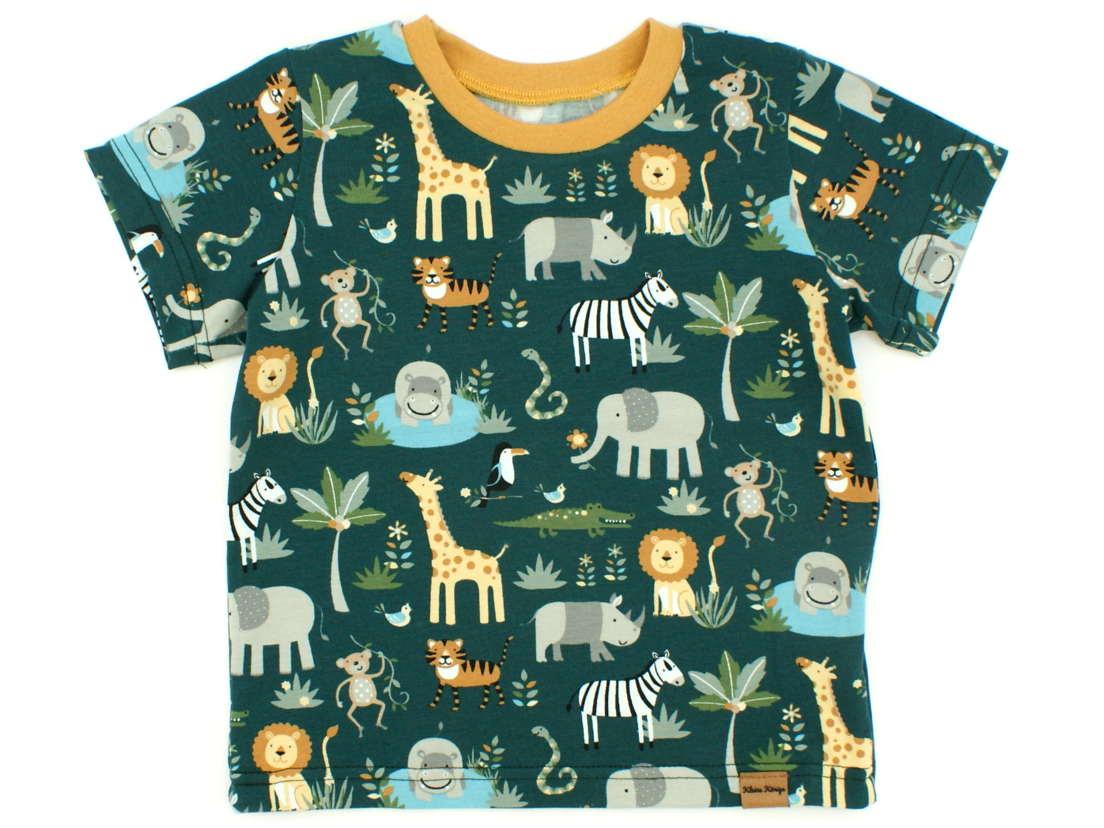 Kinder T-Shirt Dschungeltiere "Zooparty" petrol camel