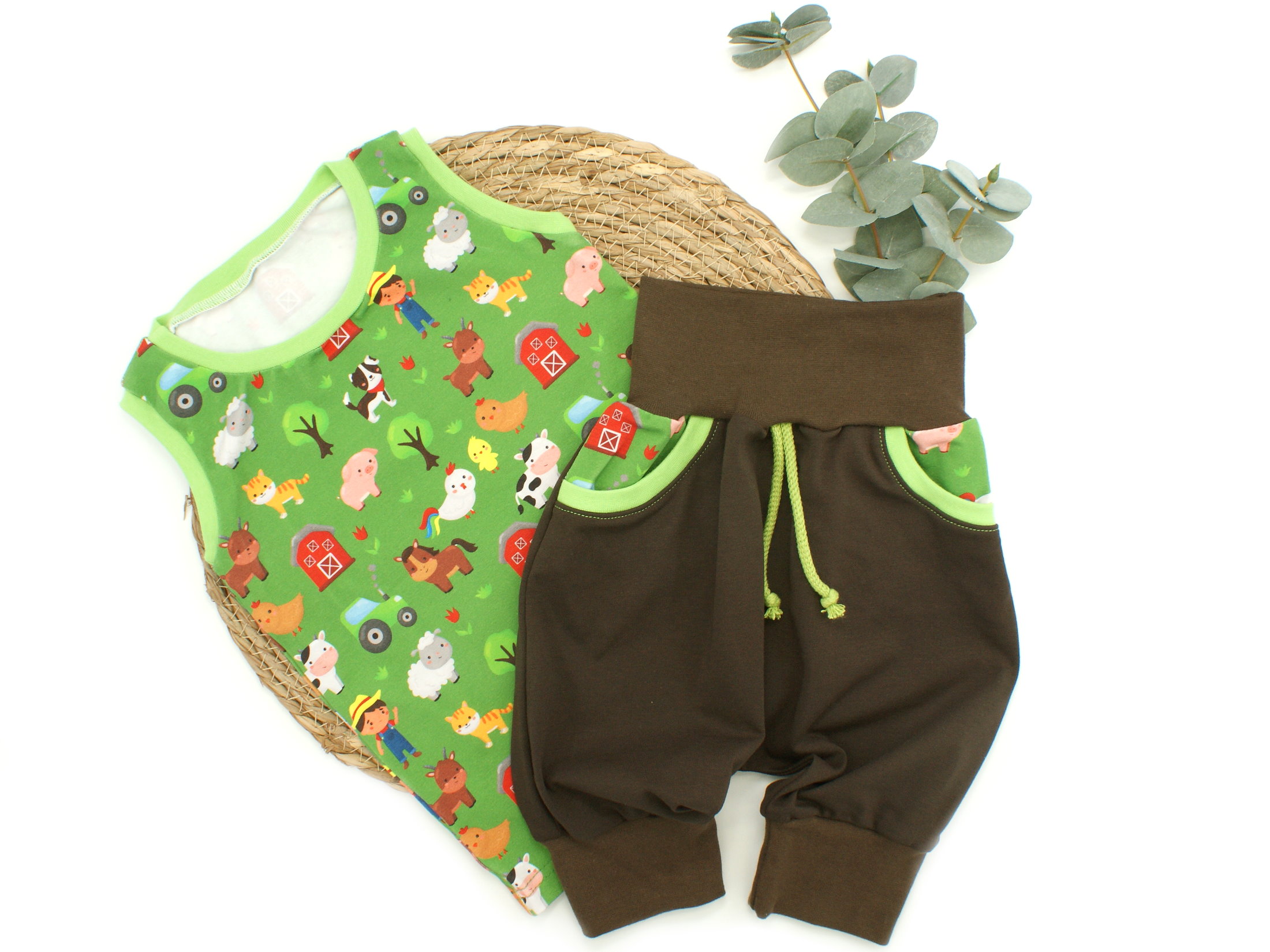 Kinder Bermuda-Shorts "Happy Farm" braun lemon