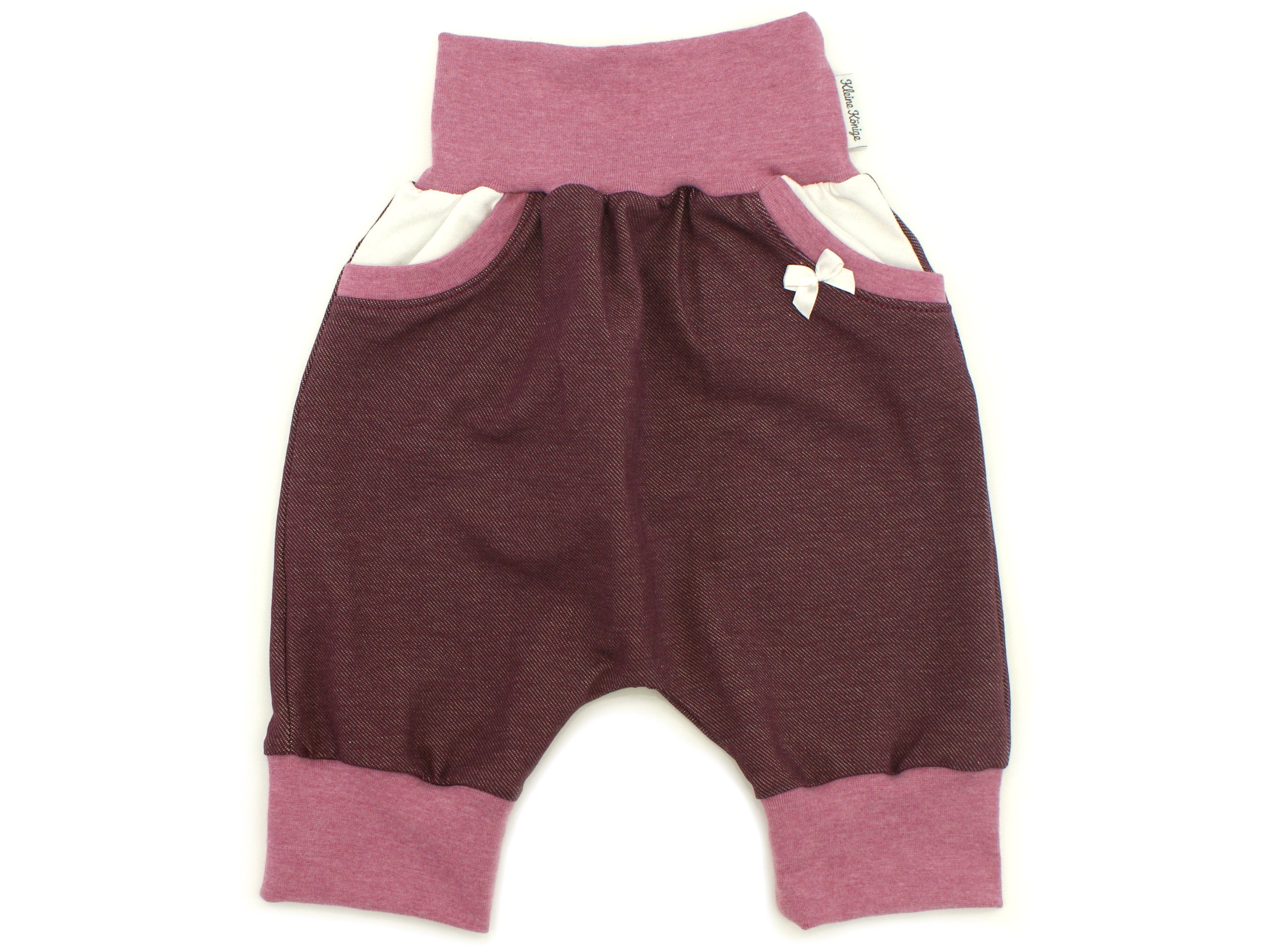 Kinder Bermuda-Shorts mit Taschen Jeansjersey aubergine