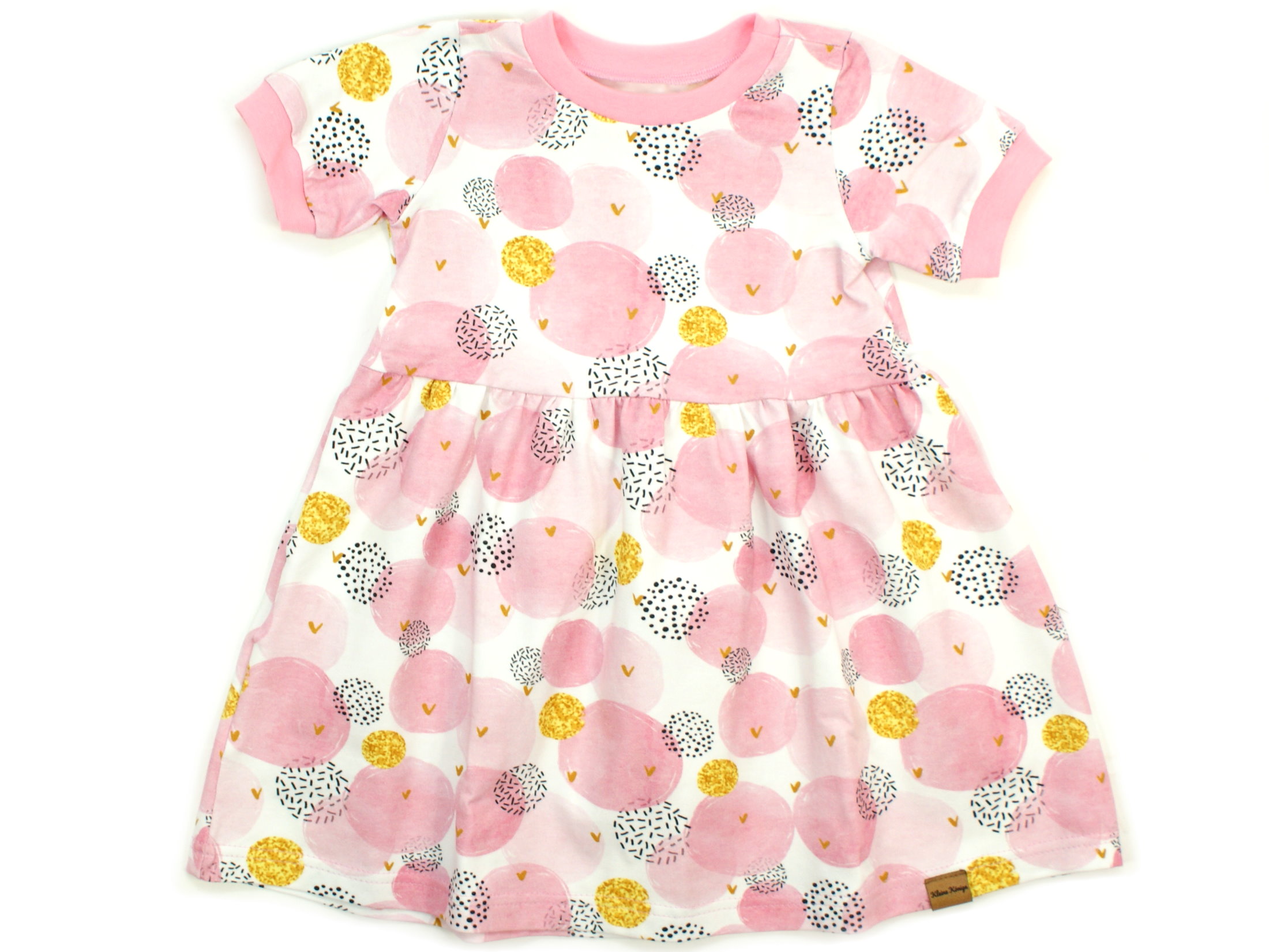 Kinderkleid Tunika Punkte "Glitter Dots" rosa gold
