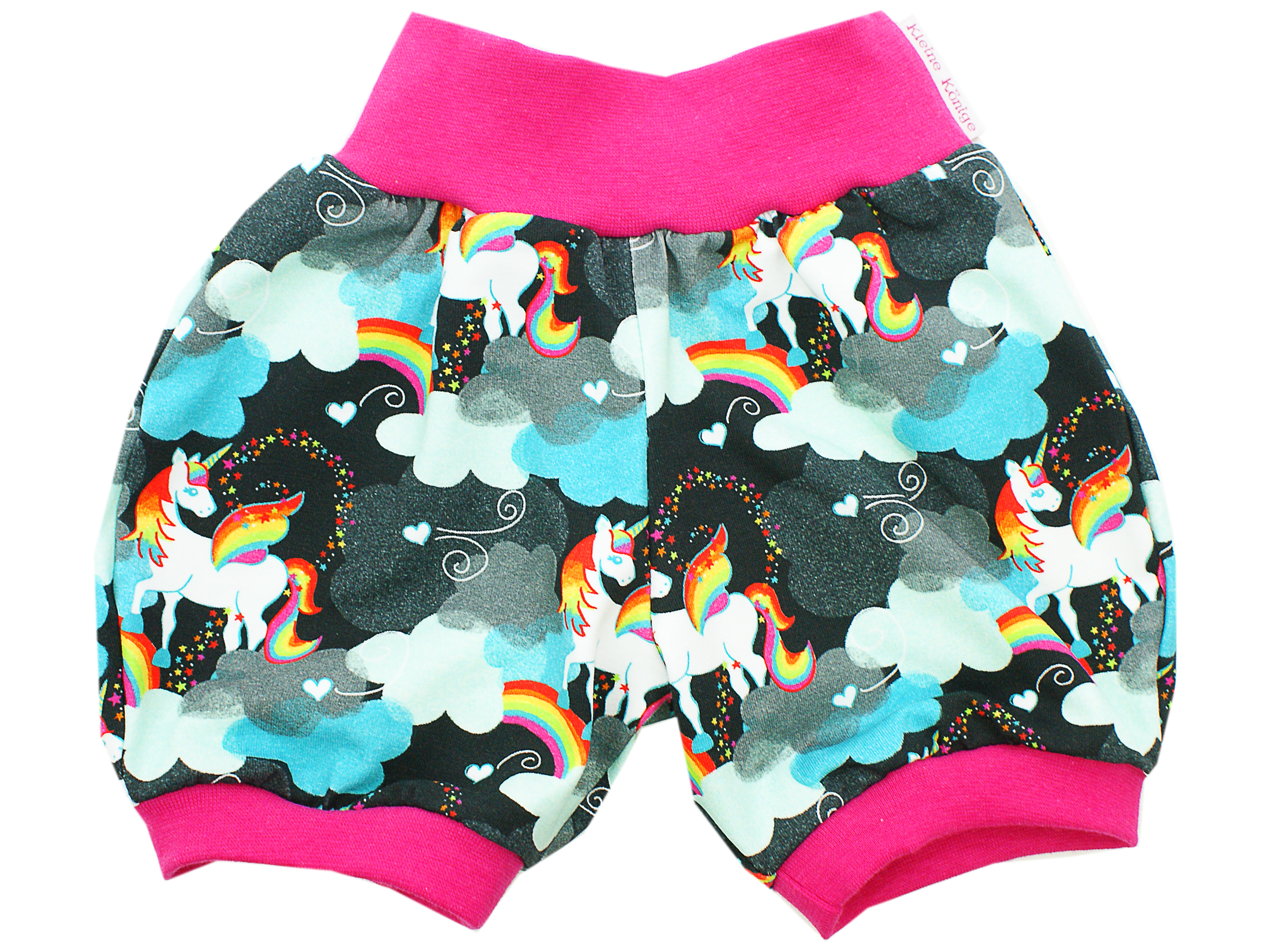 Sommer Shorts "Last Unicorn" anthrazit pink in 62/68