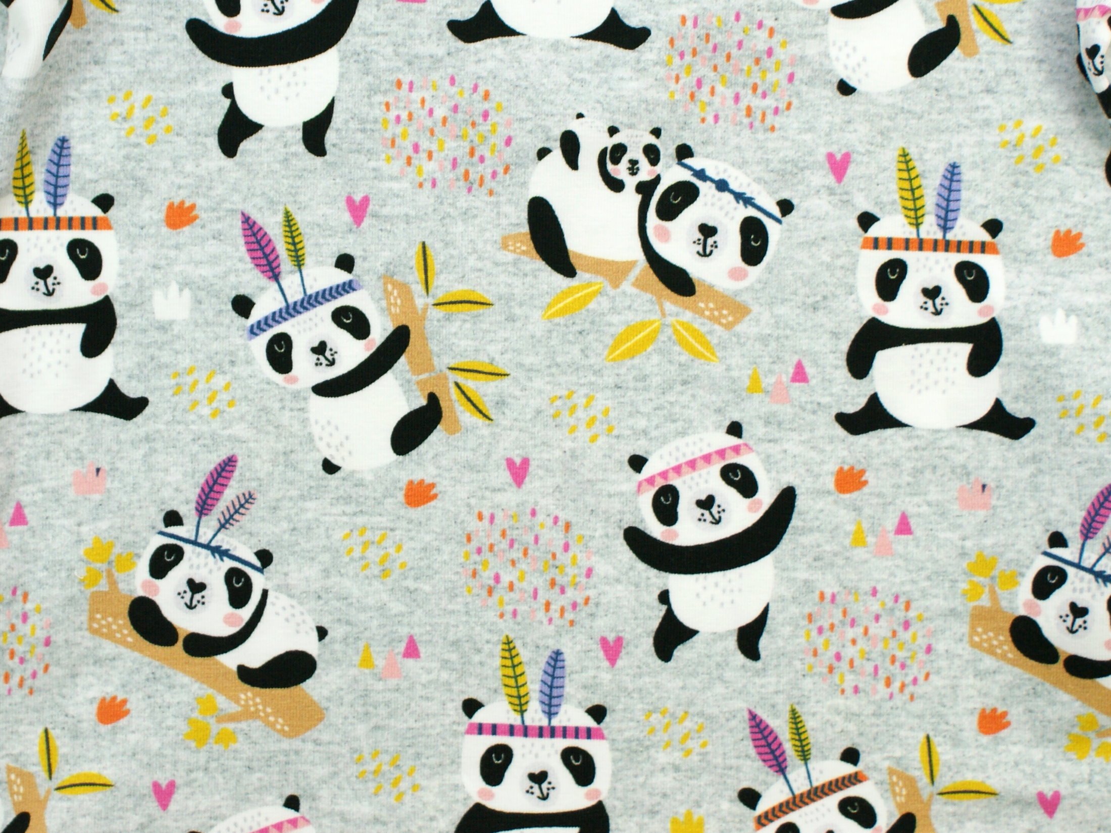 Kinder Drehkleid Boho "Panda" lila hellgrau