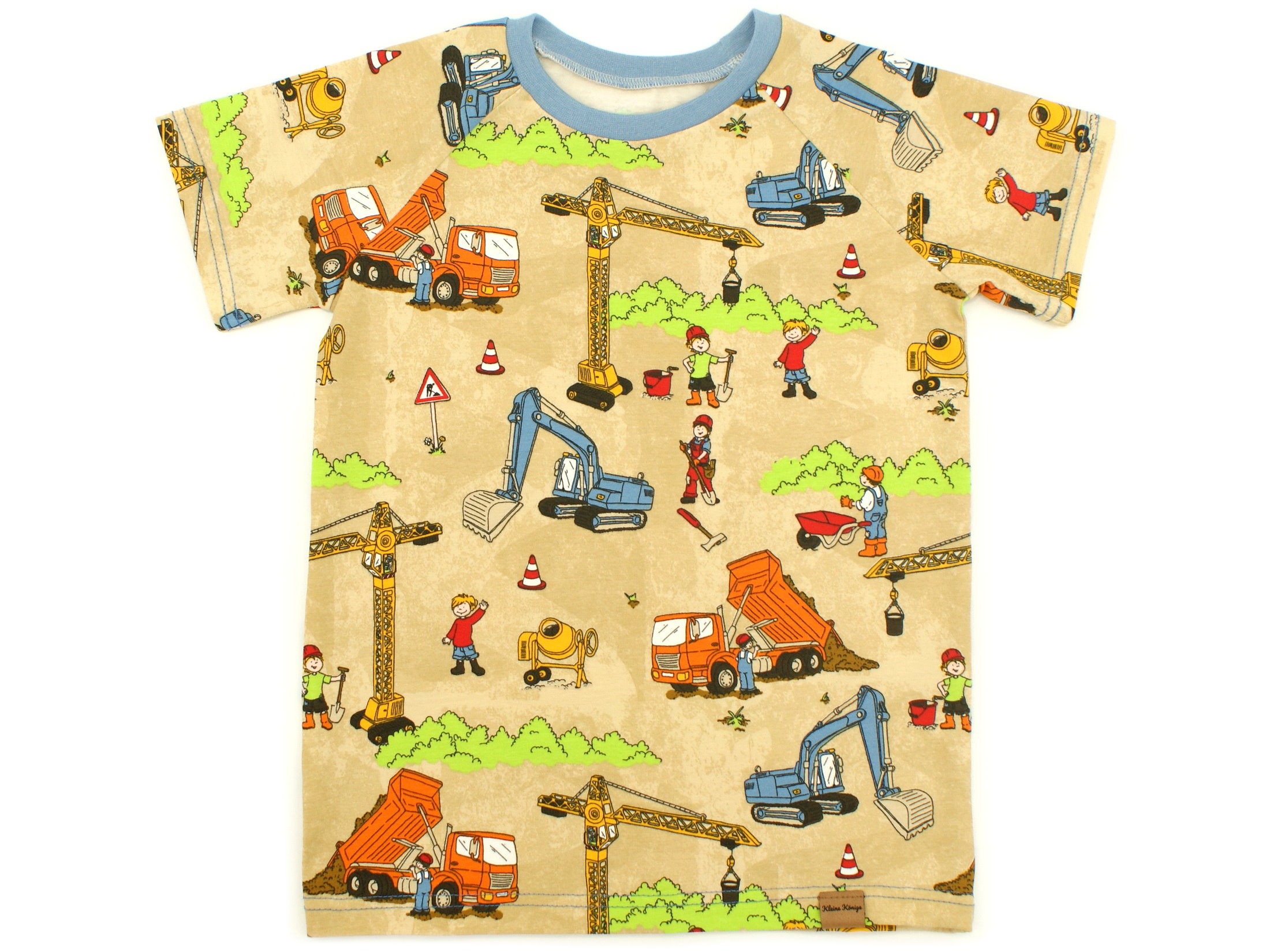 Kinder T-Shirt "Baustelle" beige 