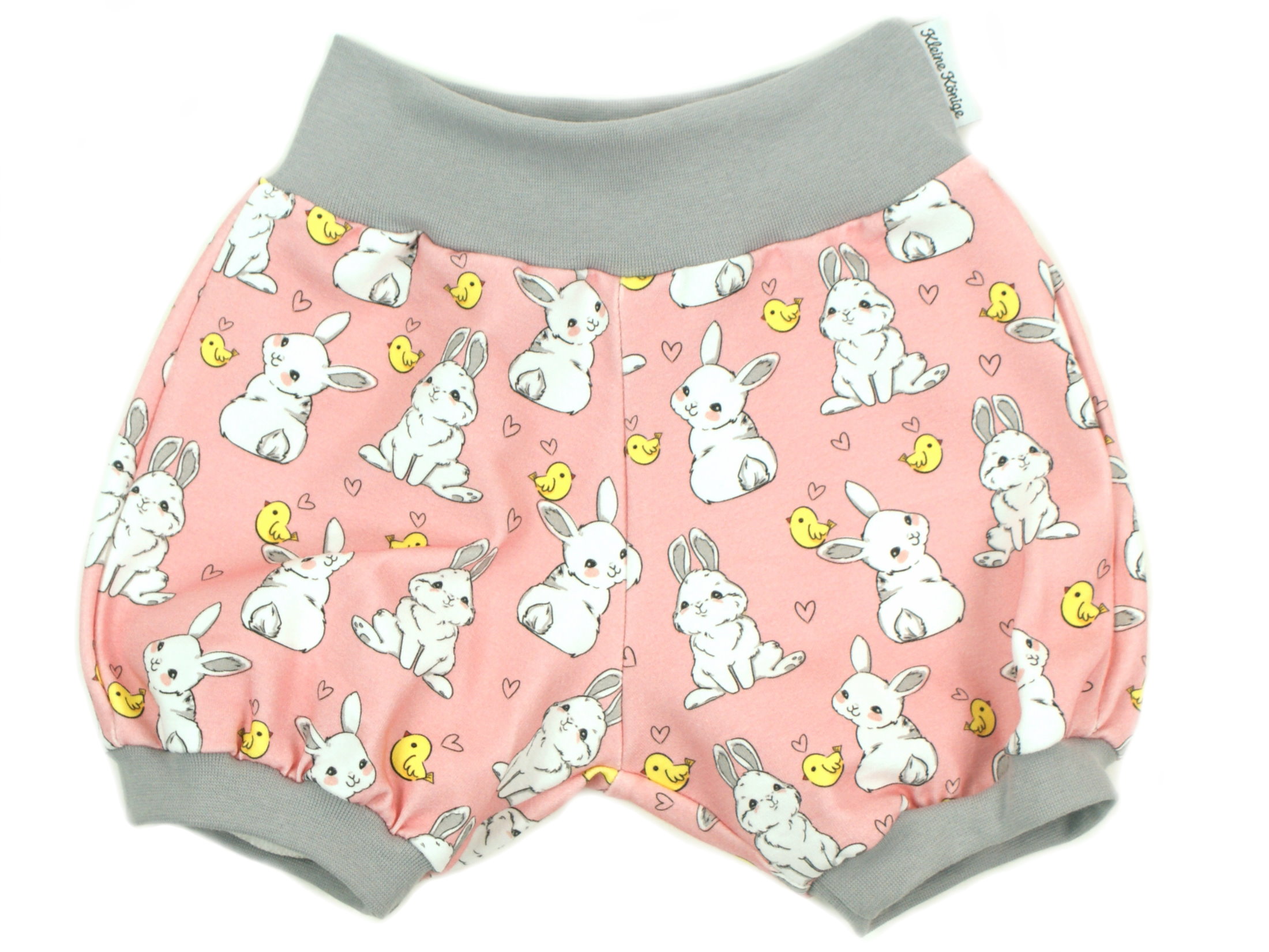 Kinder Sommer Shorts "Kleiner Hase" rosa grau