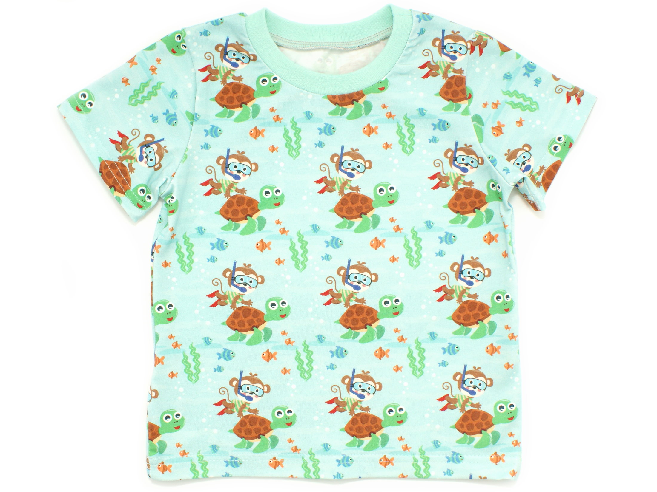 Kinder T-Shirt Affe "Diving Monkey" aqua braun