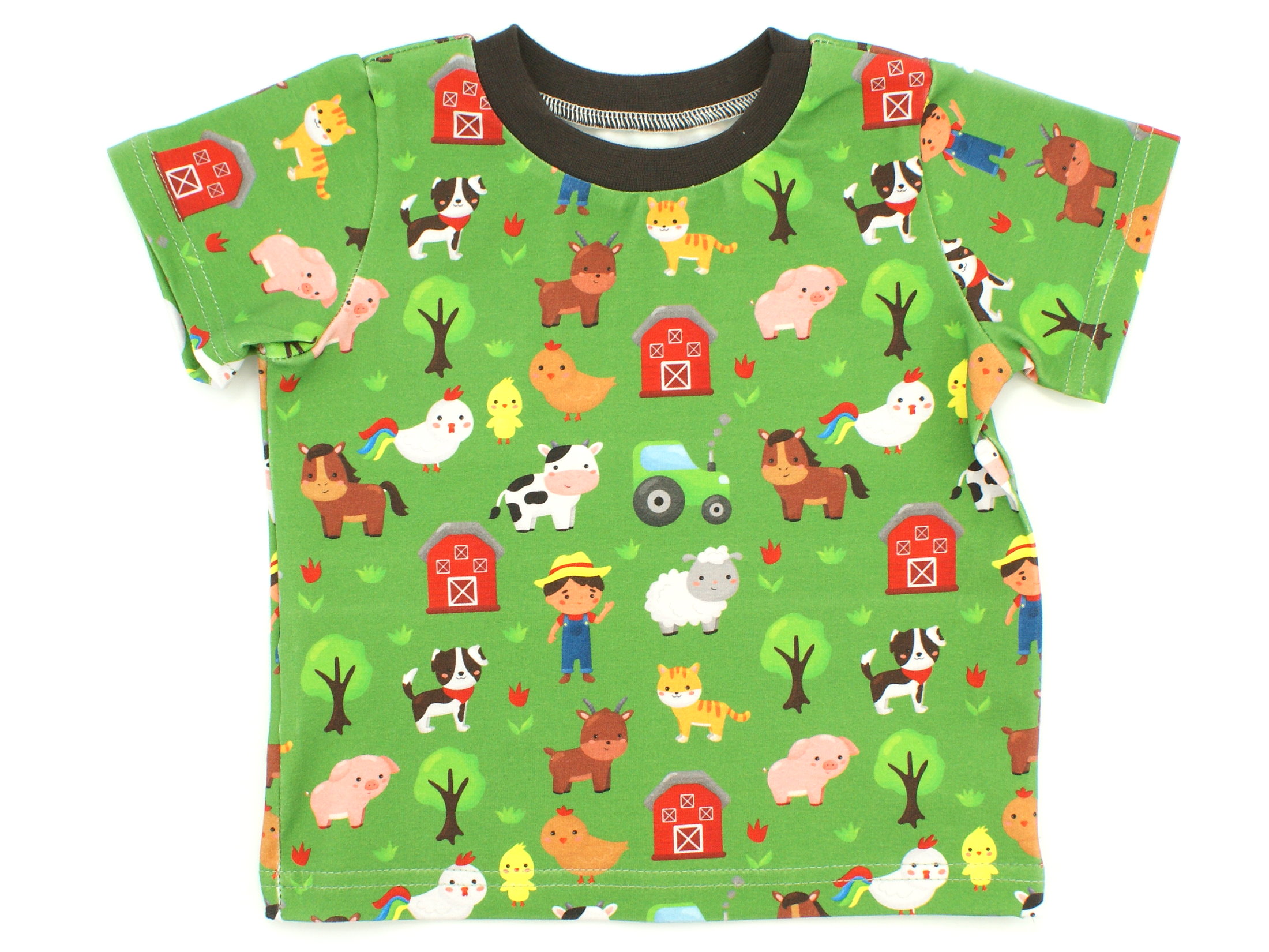Kinder T-Shirt Bauernhof  "Happy Farm" grün braun