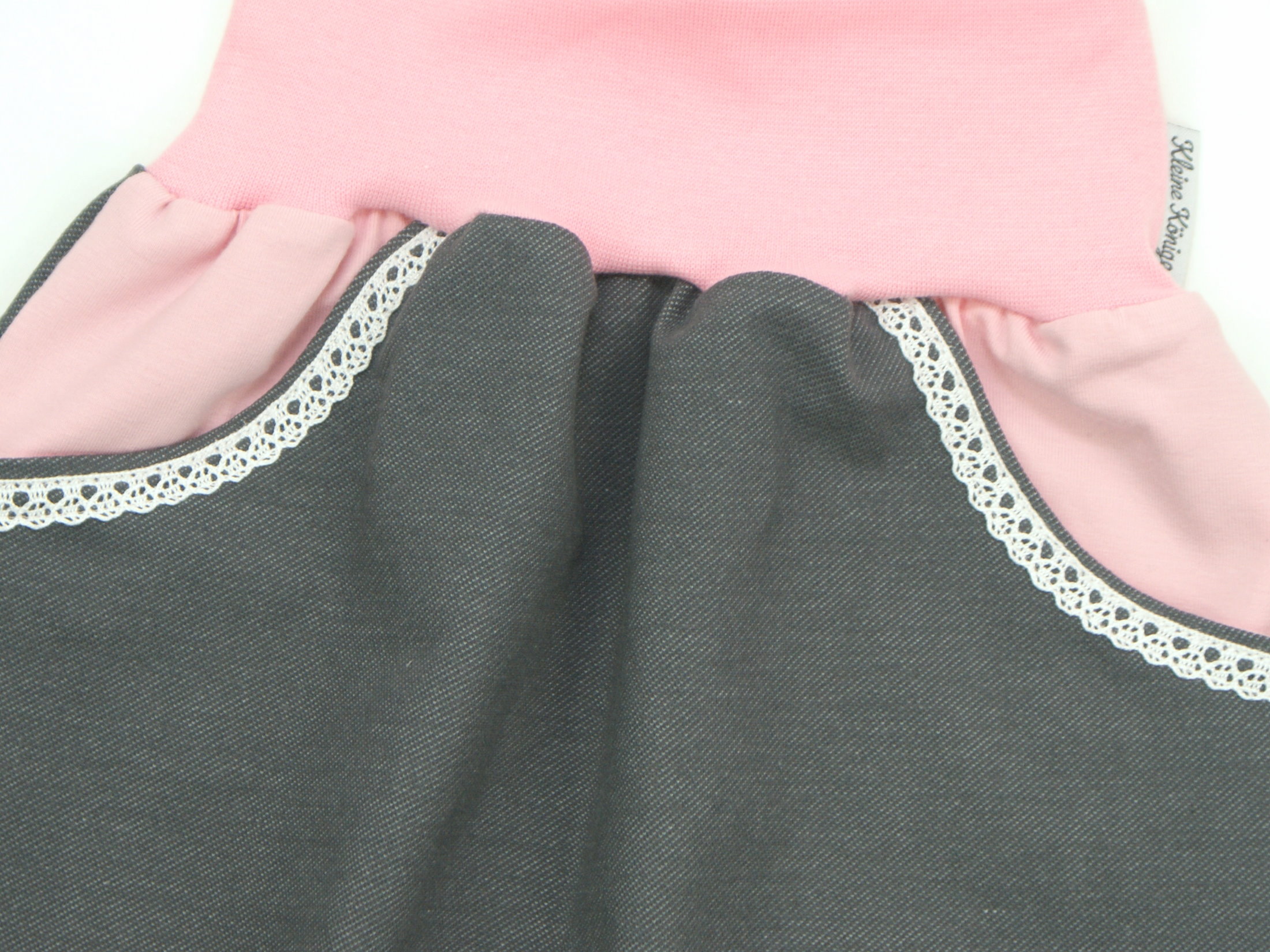 Kinder Bermuda-Shorts mit Taschen Jeansjersey grau rosa