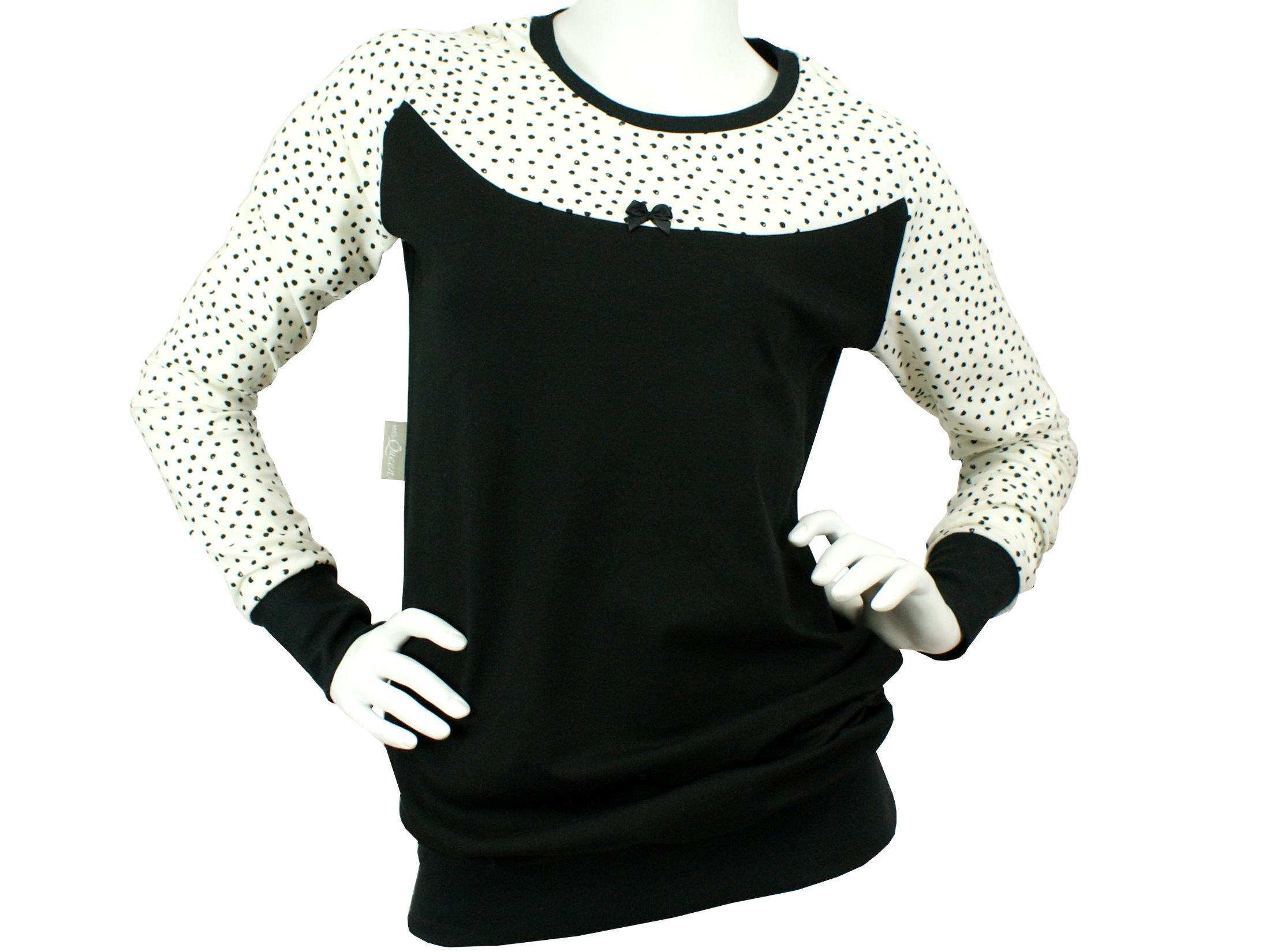 Damenshirt Pullover "Little Dots" creme schwarz