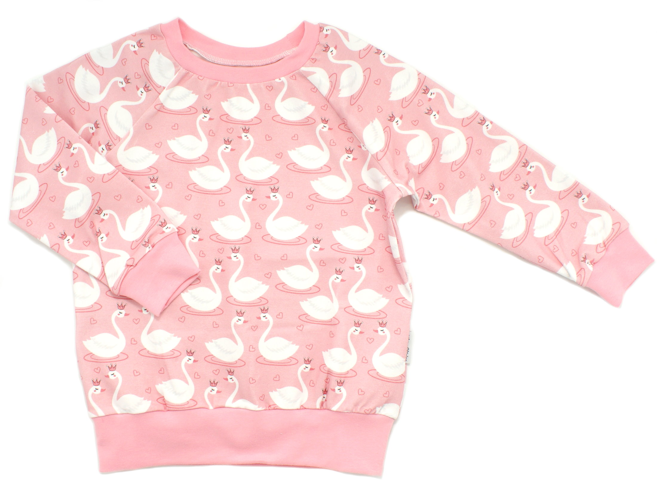 Kinder Pullover Shirt Schwan "Swanlove" rosa 
