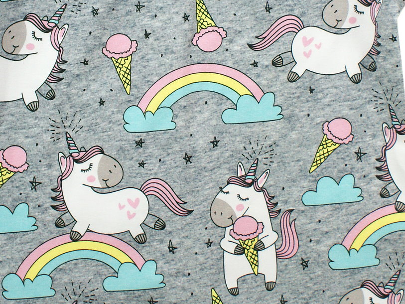 Baby Pumphose Einhorn "Happy Unicorn" grau rosa