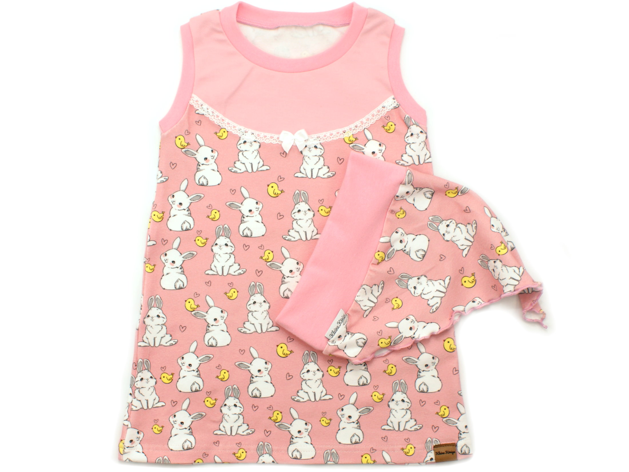 Sommerkleid Tunika  "Kleiner Hase" rosa