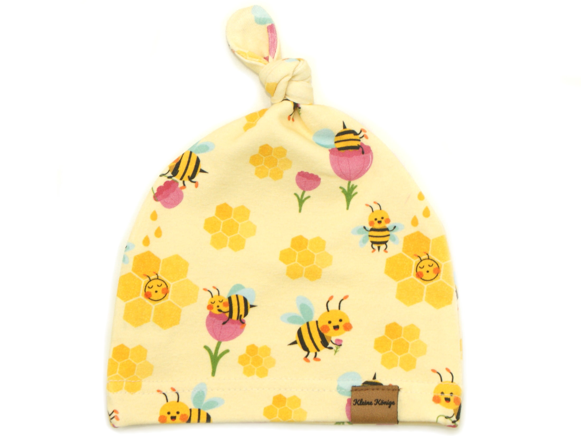 Babymütze Knotenmütze Biene "Honey Bee" gelb