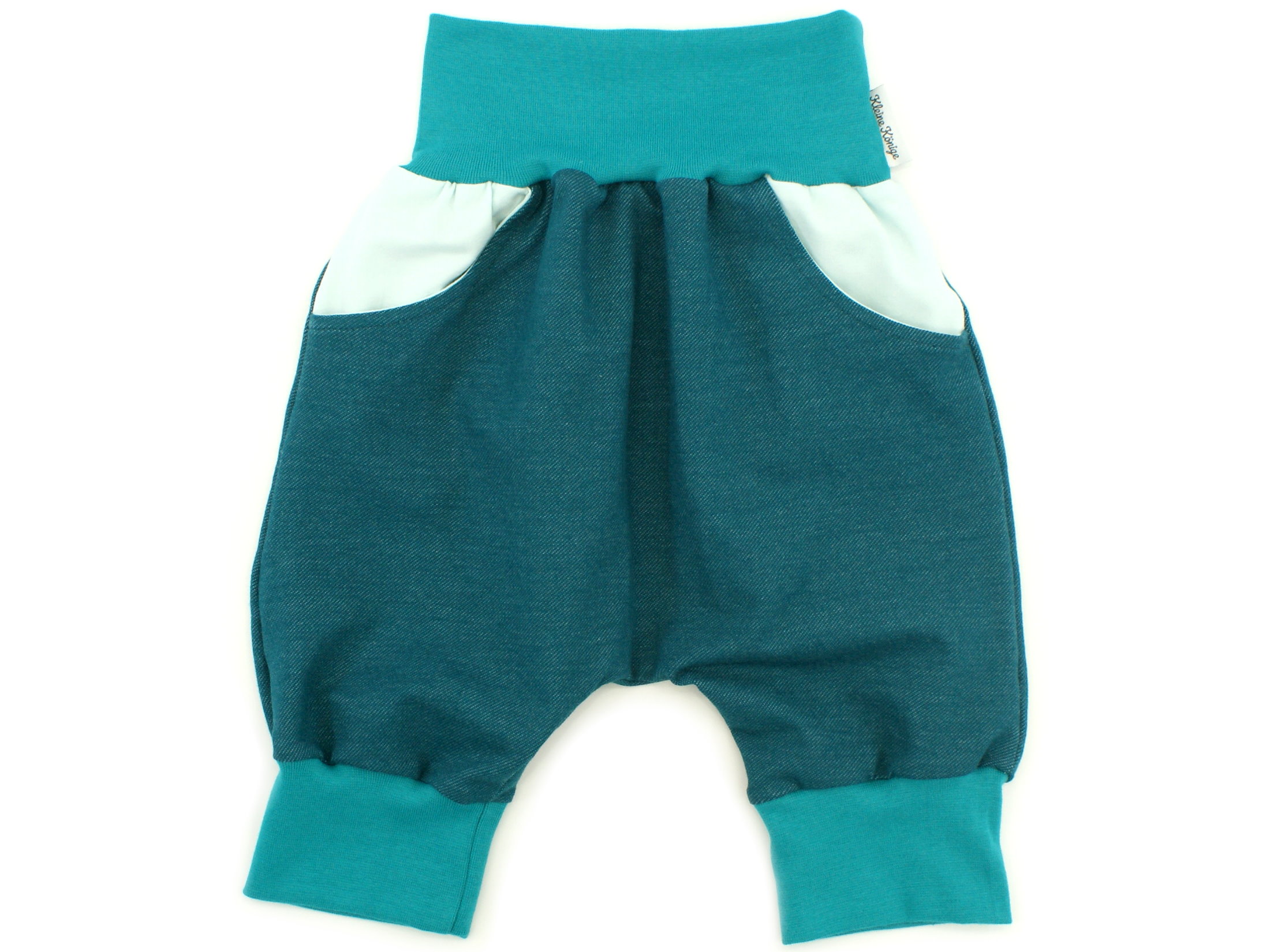 Kinder Bermuda-Shorts mit Taschen Jeansjersey petrol tannengrün