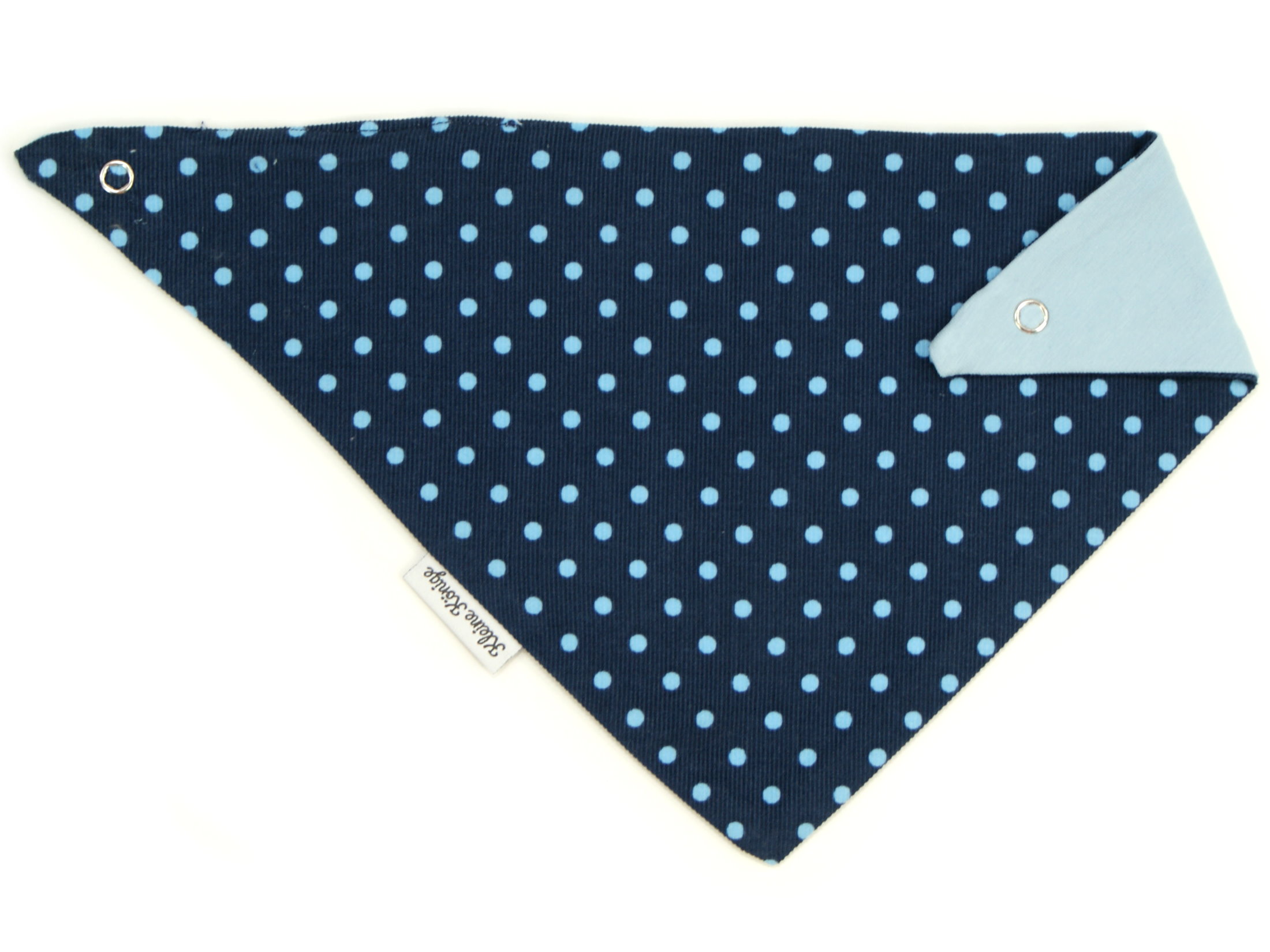 Baby Wende-Halstuch aus Babycord "Dots" marineblau